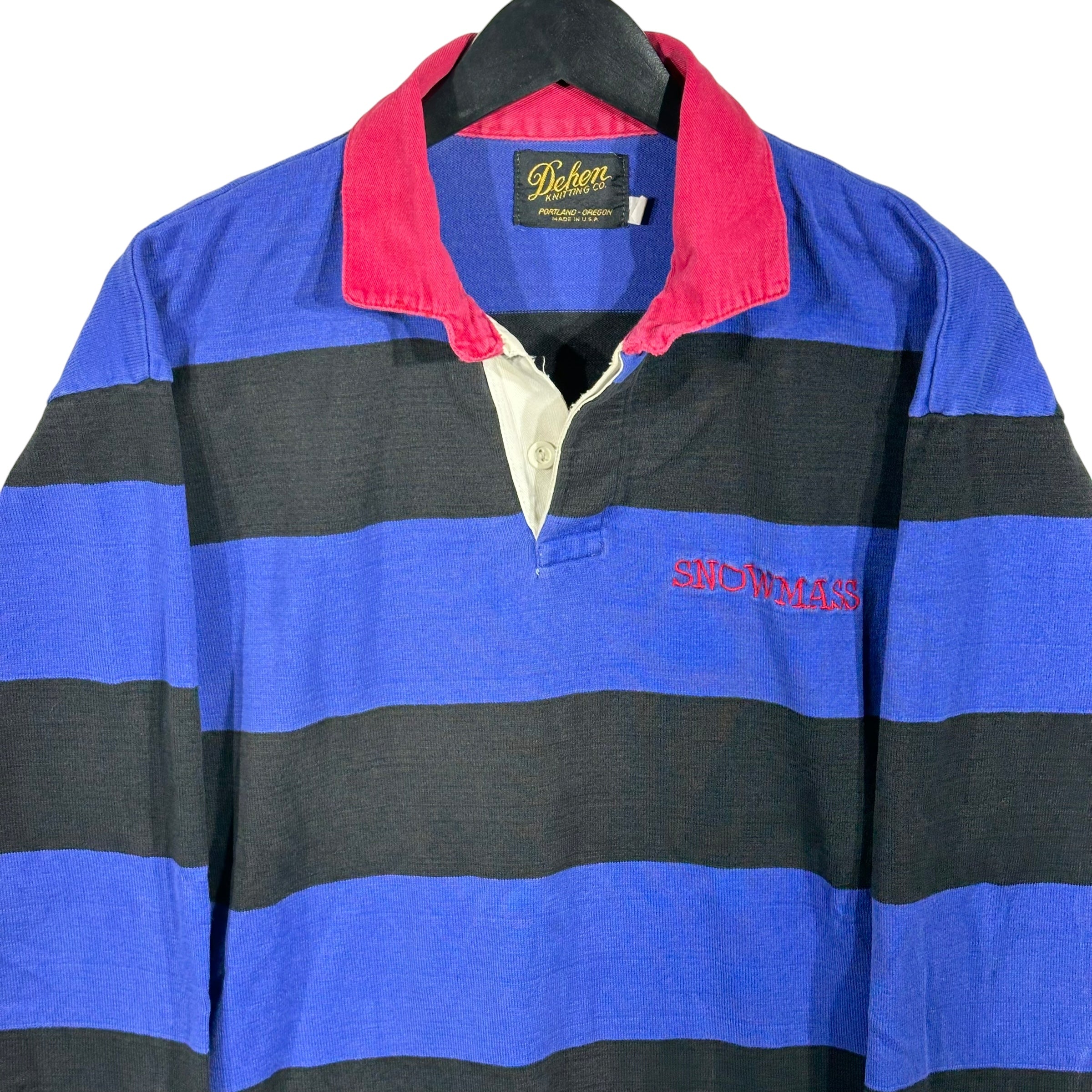 Vintage Snowmass Stripe 1/4 Button Rugby