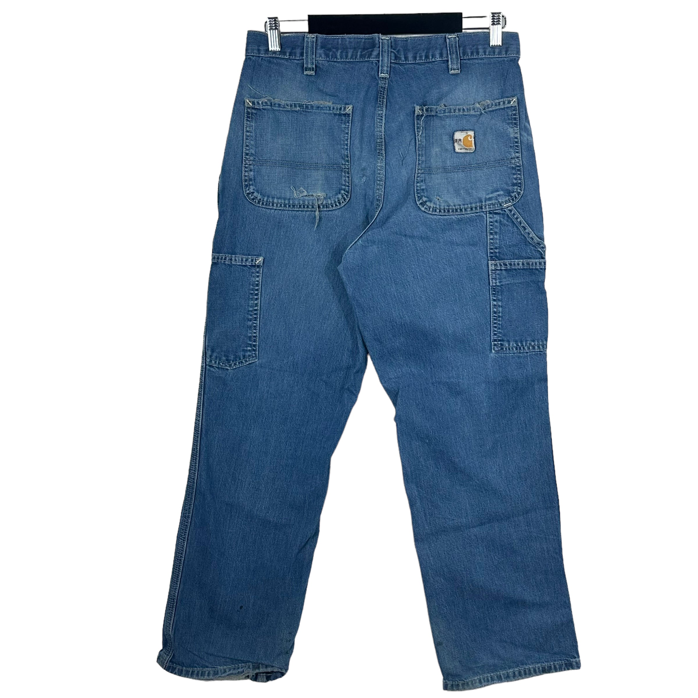 Vintage Carhartt Medium Wash Straight Leg Distressed Work Jeans
