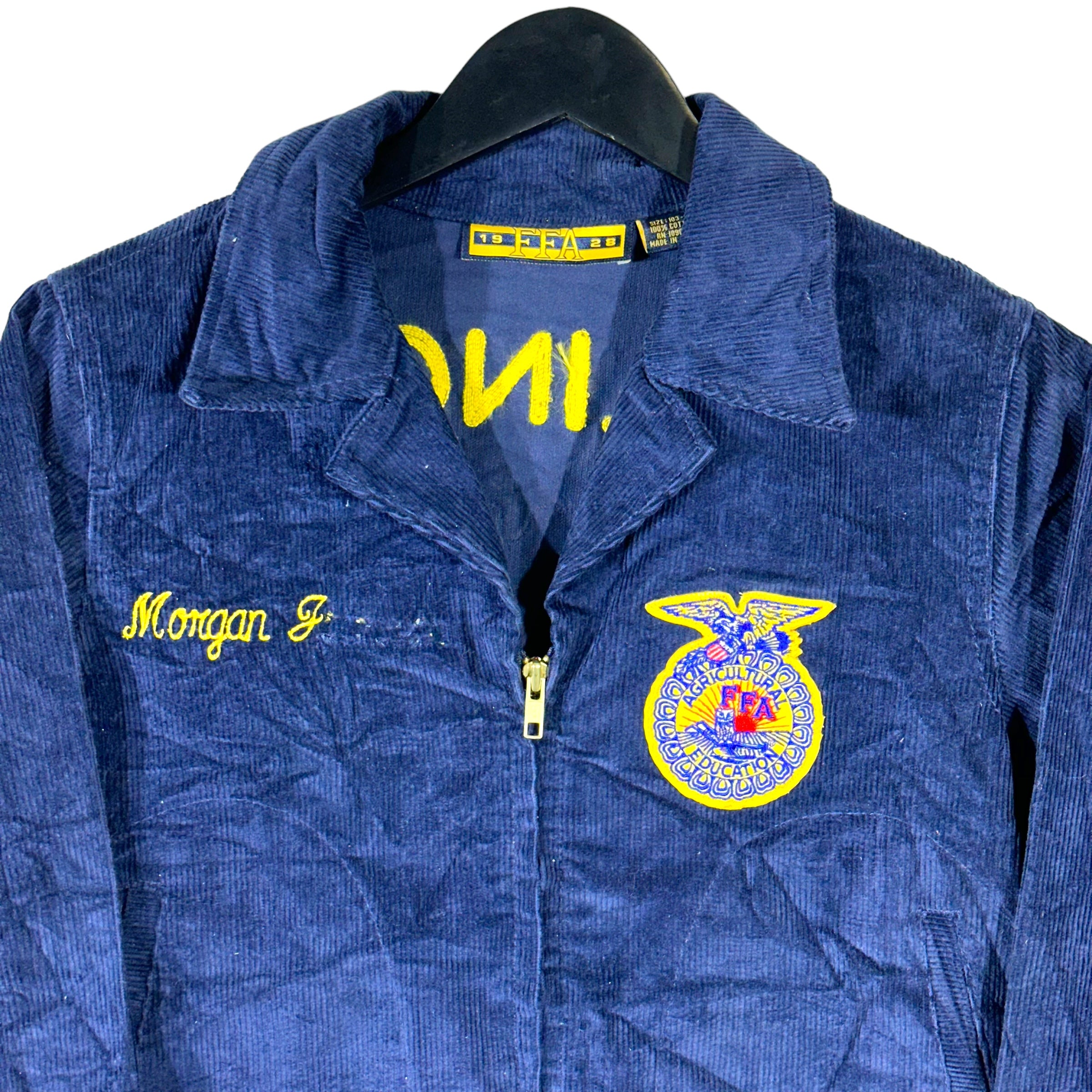 Vintage FFA Agricultural Education "Morgan Freeman" Full Zip Corduroy Jacket