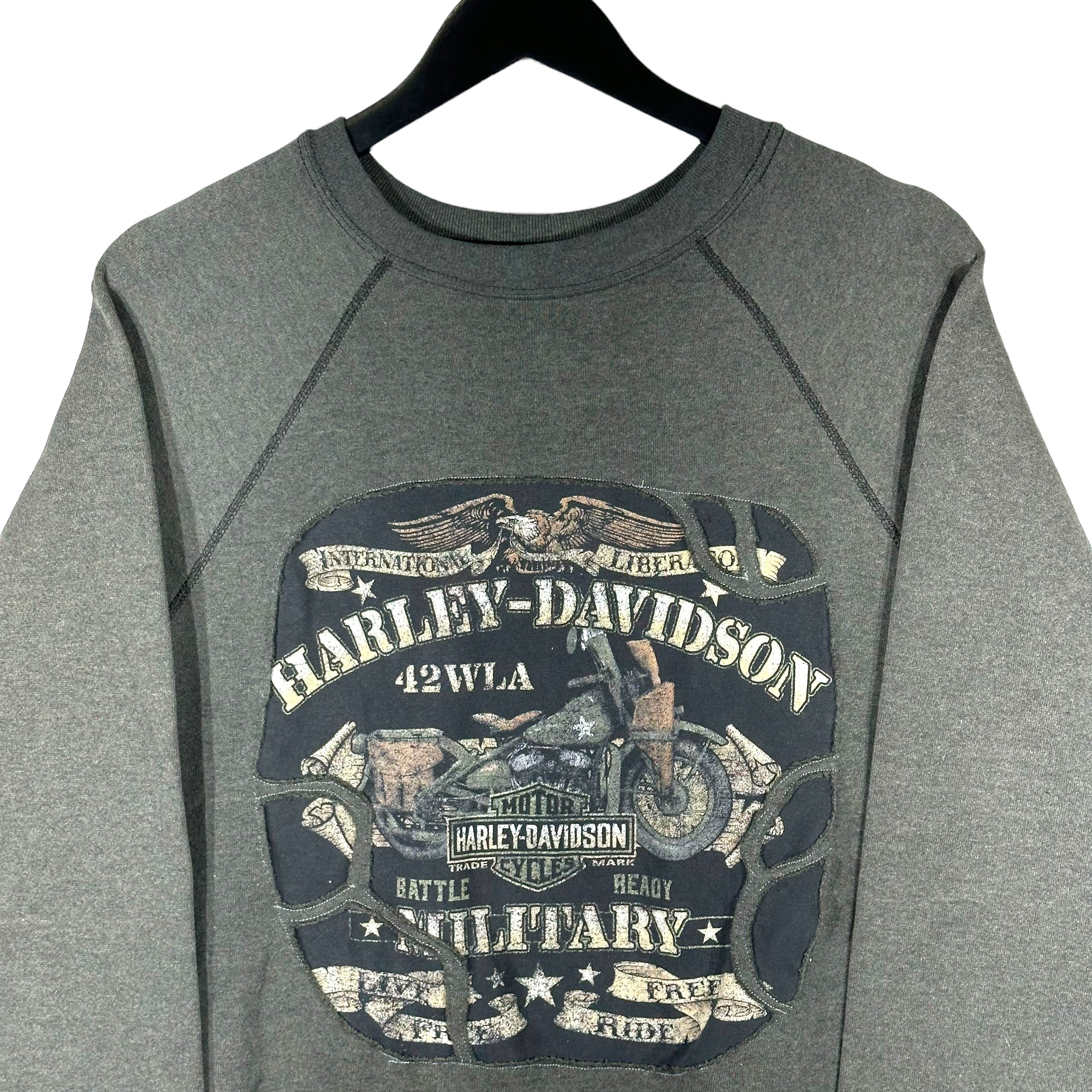 Vintage Harley Davidson Military Cut & Sew Crewneck