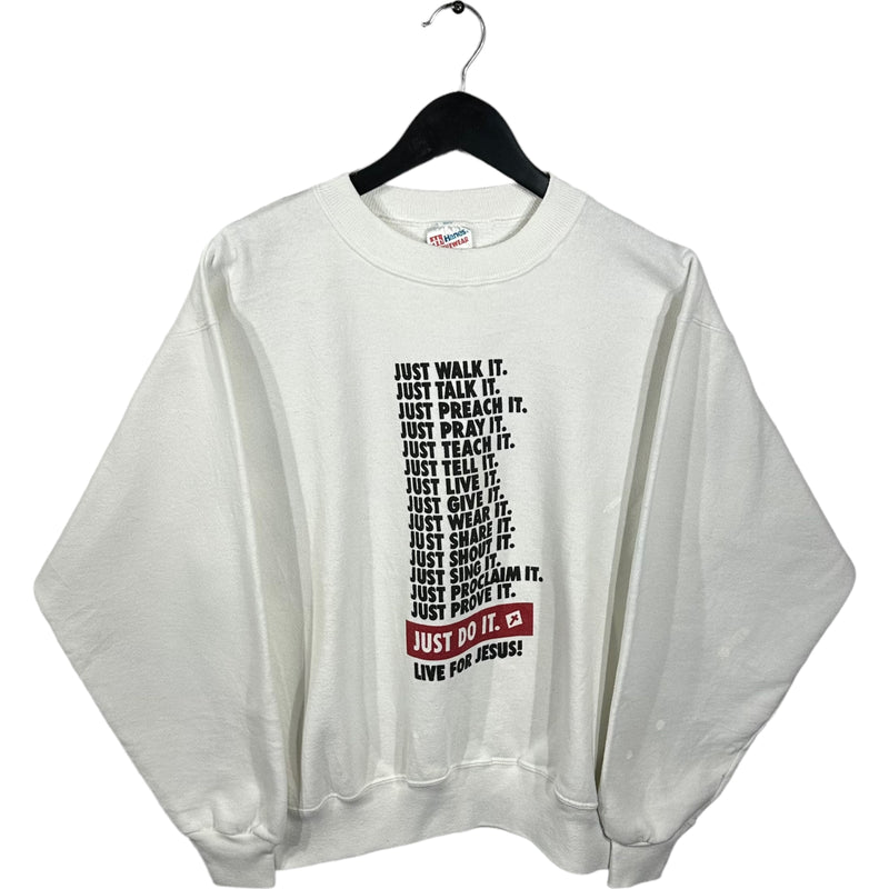 Vintage "Live For Jesus" Nike Parody Crewneck