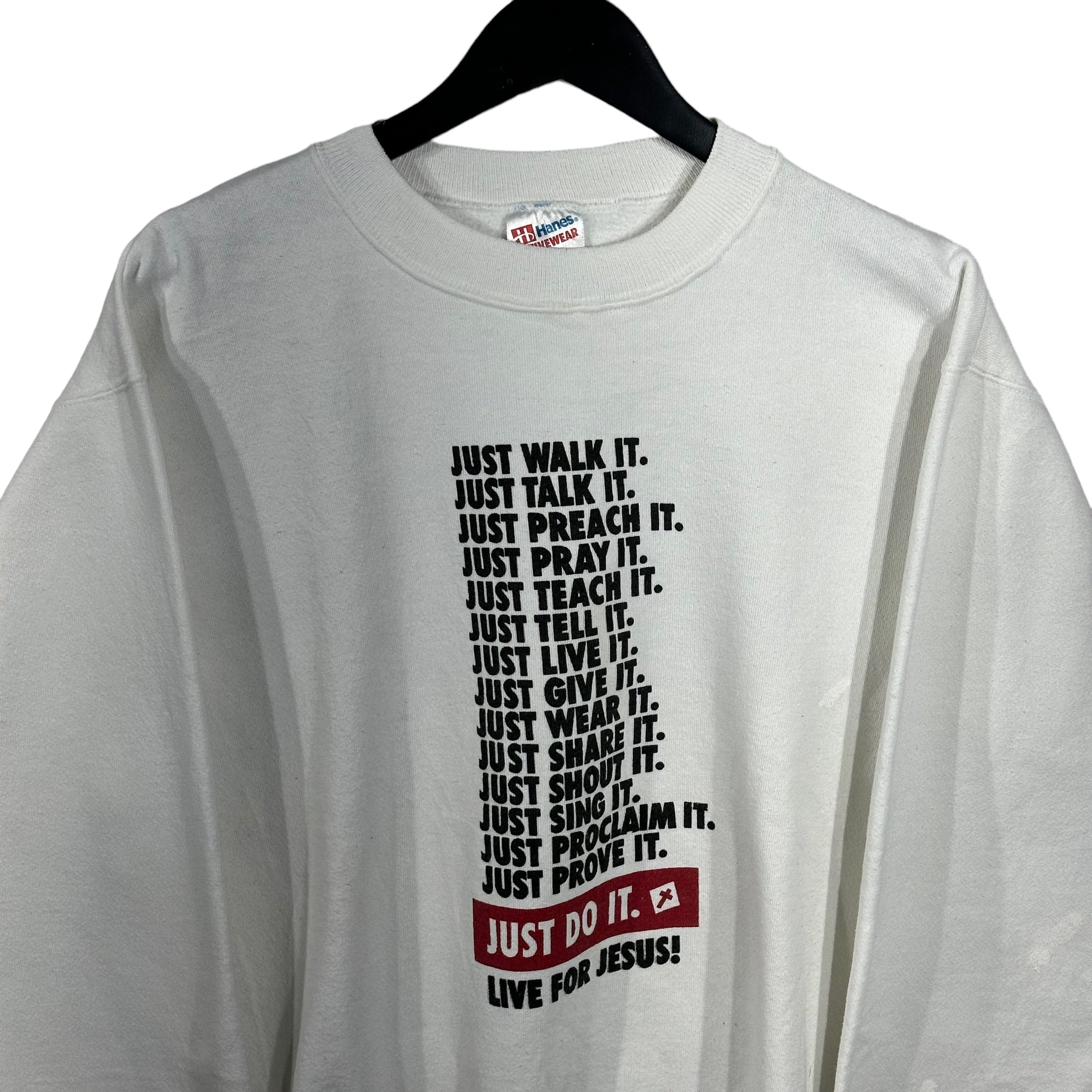 Vintage Live For Jesus Nike Parody Crewneck