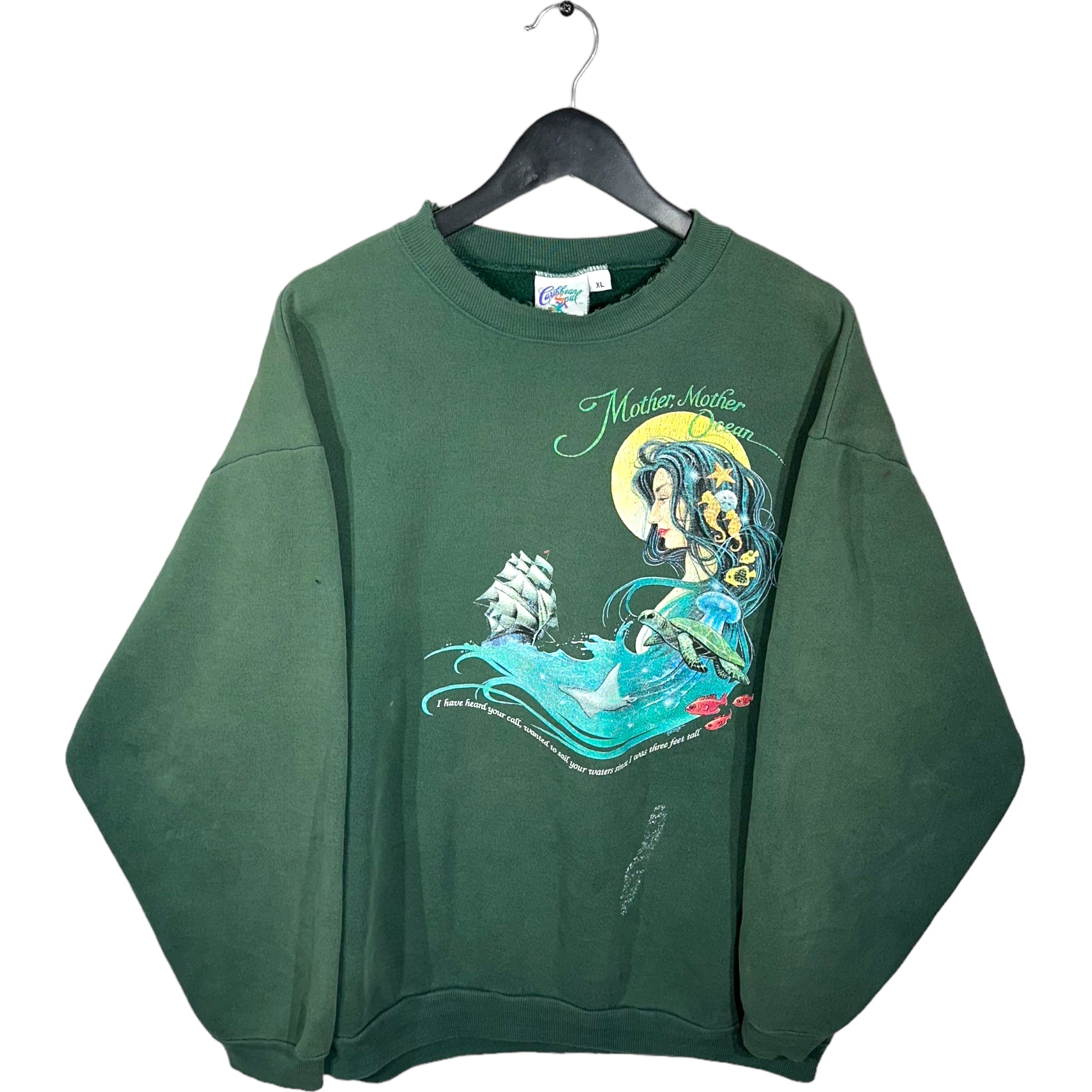 Vintage Treasure Island "Mother, Mother Ocean" Paint Stained Crewneck