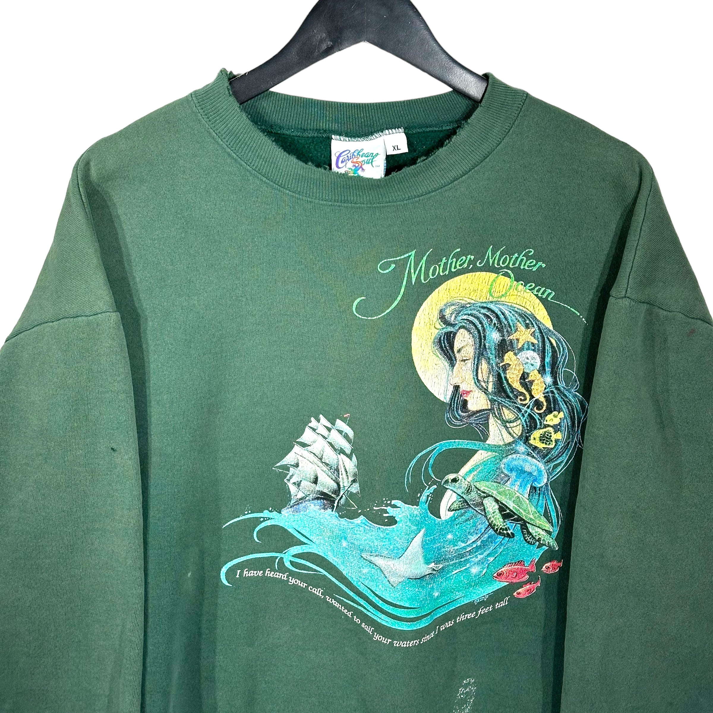 Vintage Treasure Island "Mother, Mother Ocean" Paint Stained Crewneck