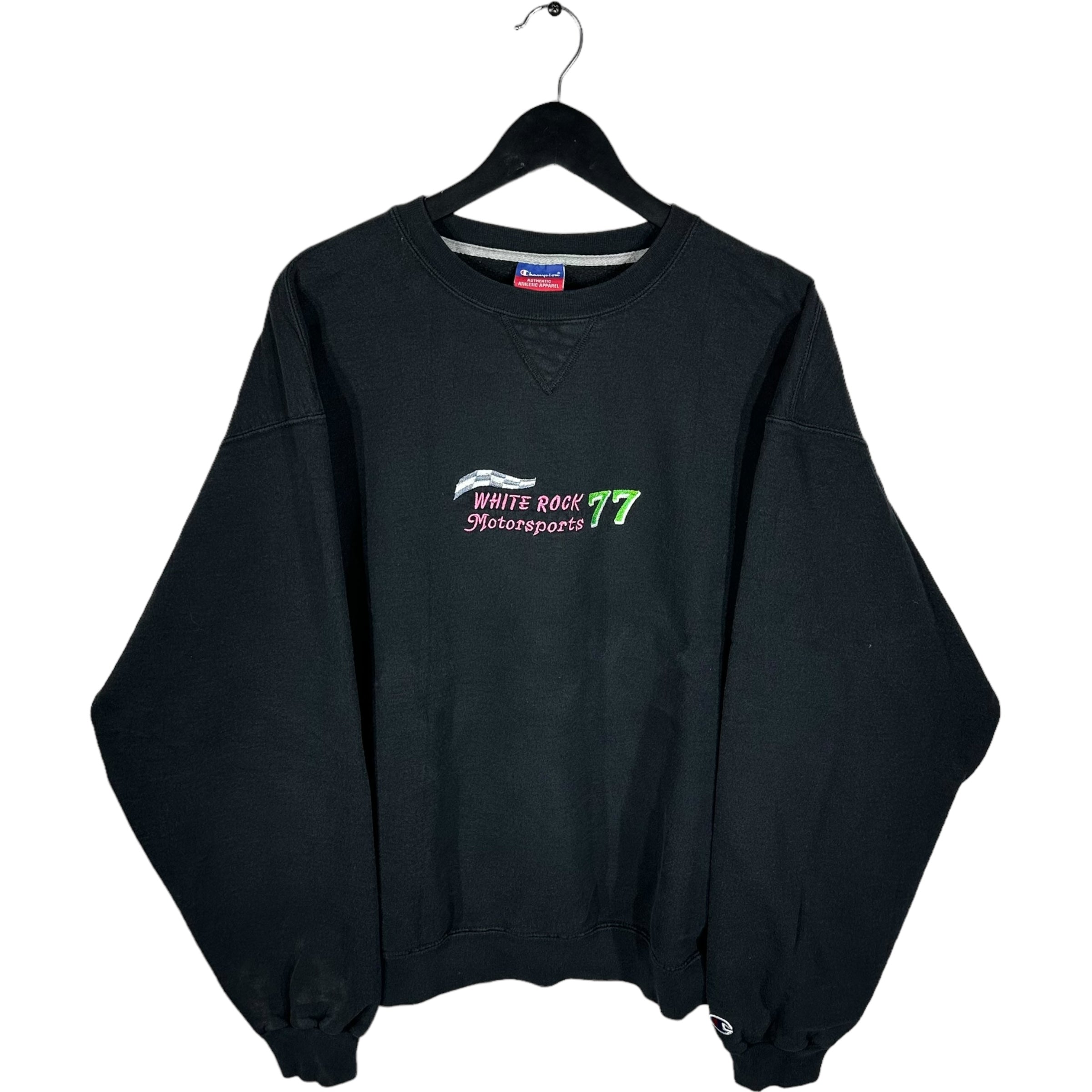 Vintage White Roc Motorsport 77 Champion Crewneck