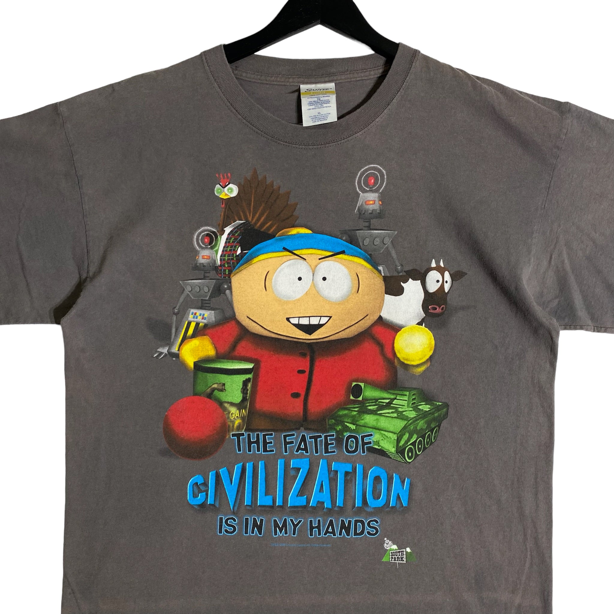Vintage South Park Cartman "The Fate Of Civilization Is In My Hands" Shirt 1998