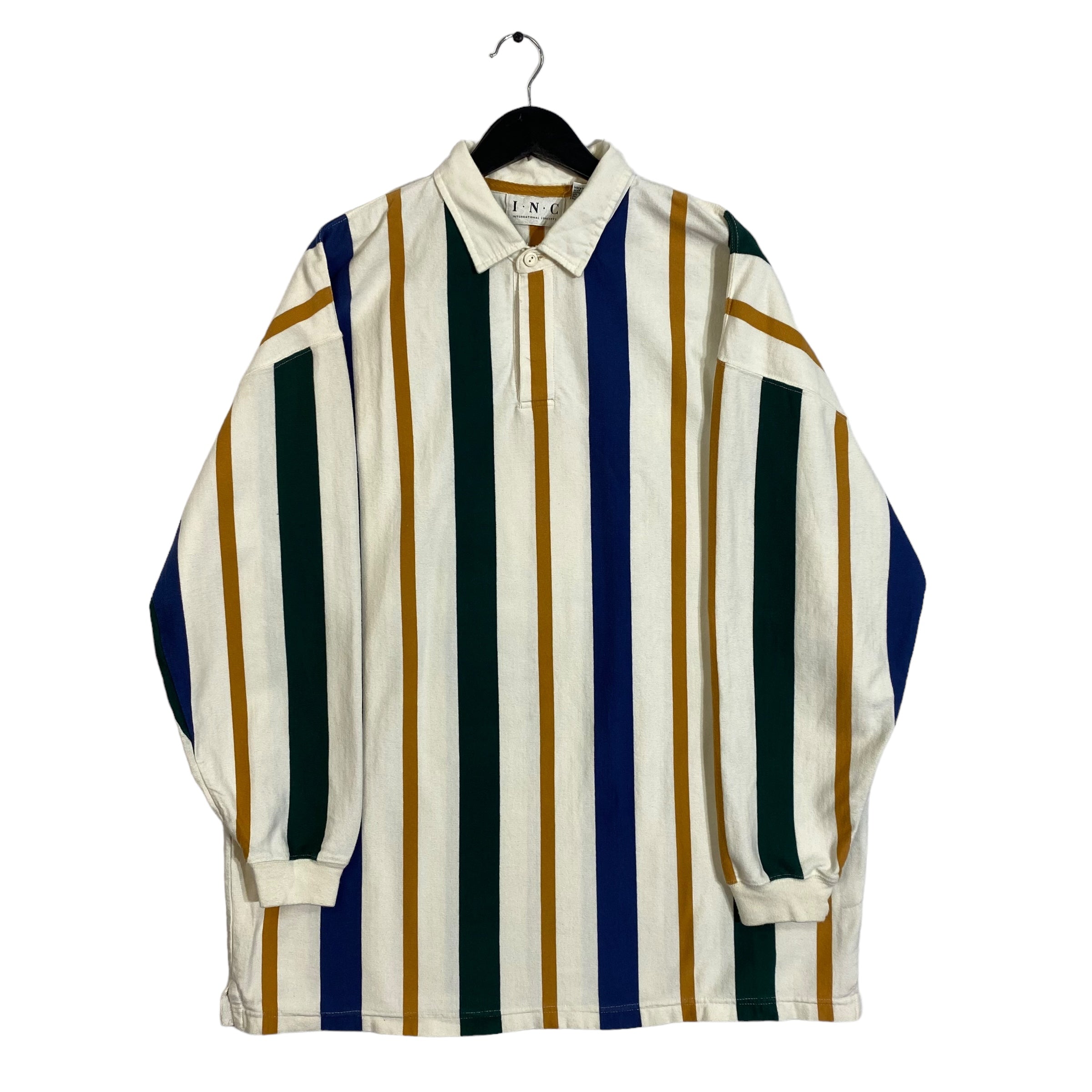 Vintage Vertical Striped Long Sleeve Rugby