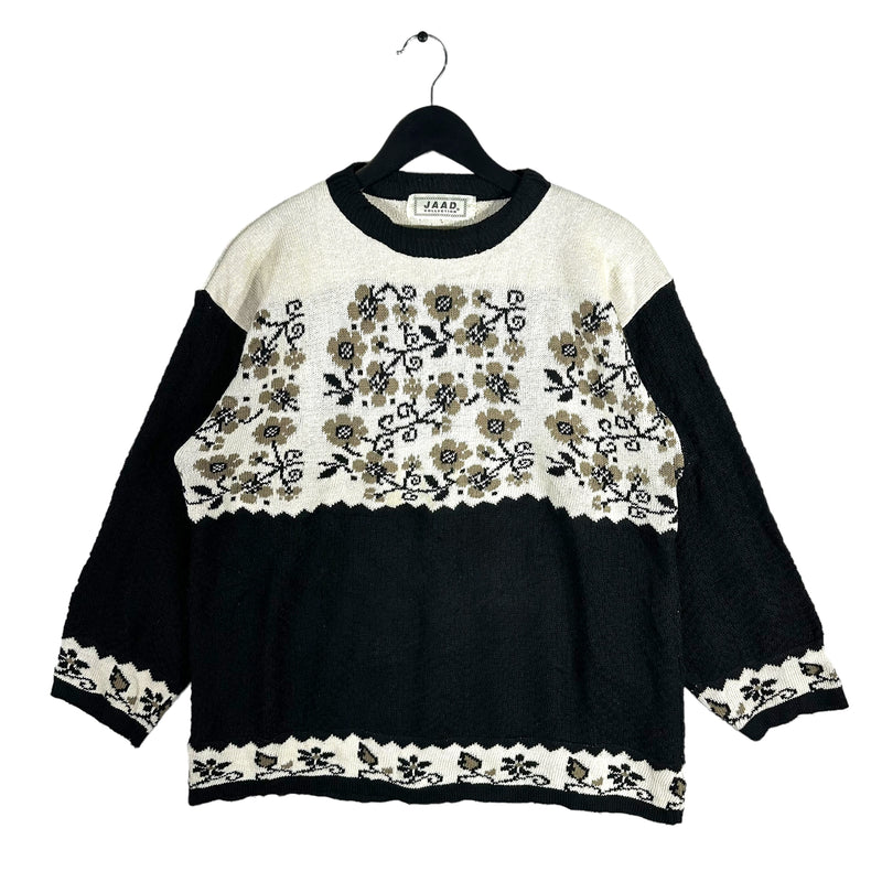 Vintage Jaad Collection Flower Pattern Knit Sweater