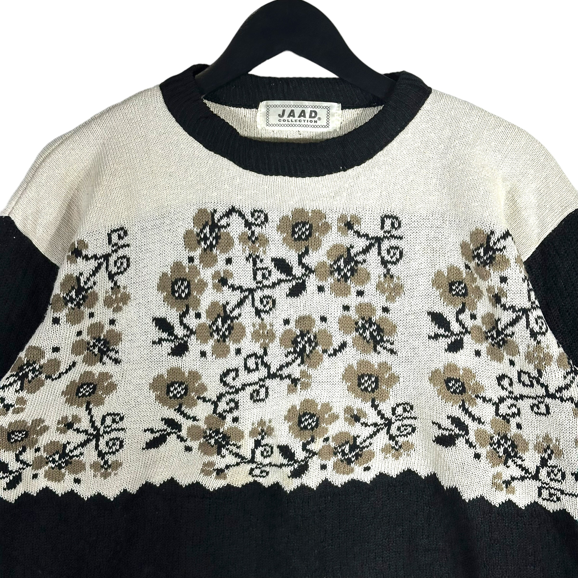 Vintage Jaad Collection Flower Pattern Knit Sweater