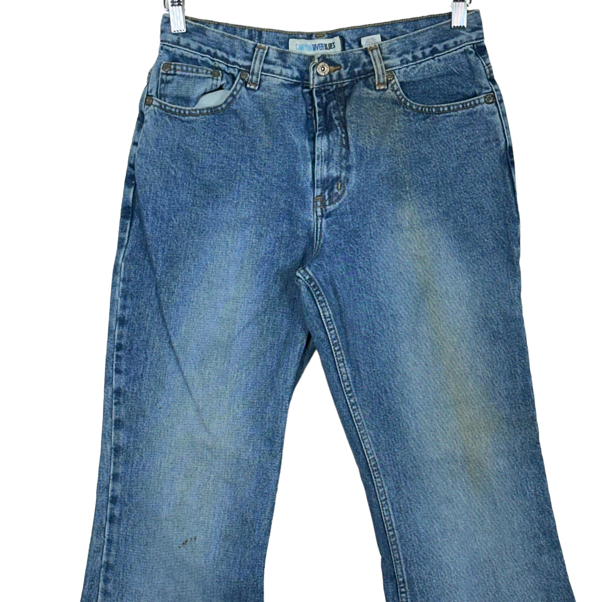 Vintage Canyon River Blues Medium Wash Wide Leg Flared Jeans