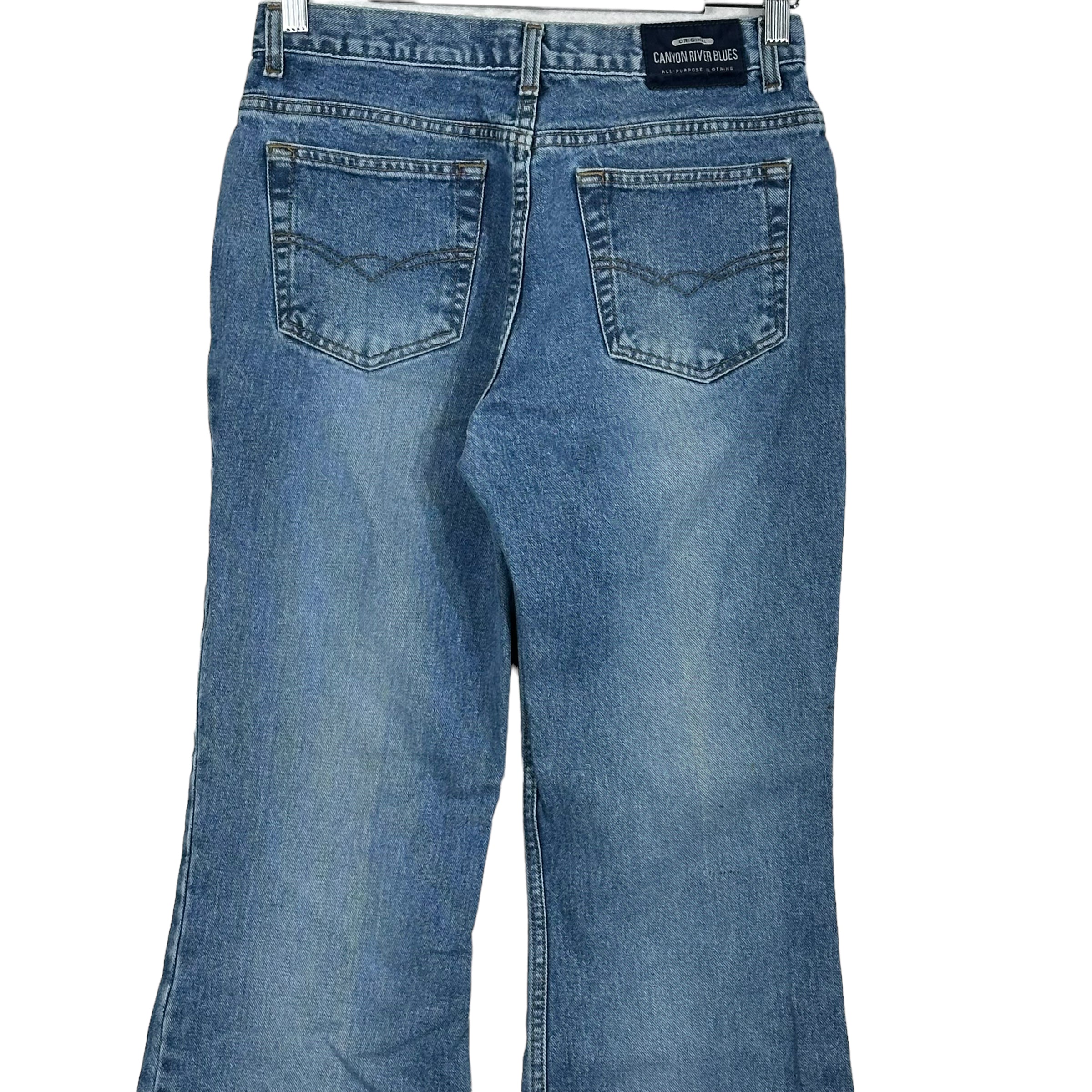 Vintage Canyon River Blues Medium Wash Wide Leg Flared Jeans