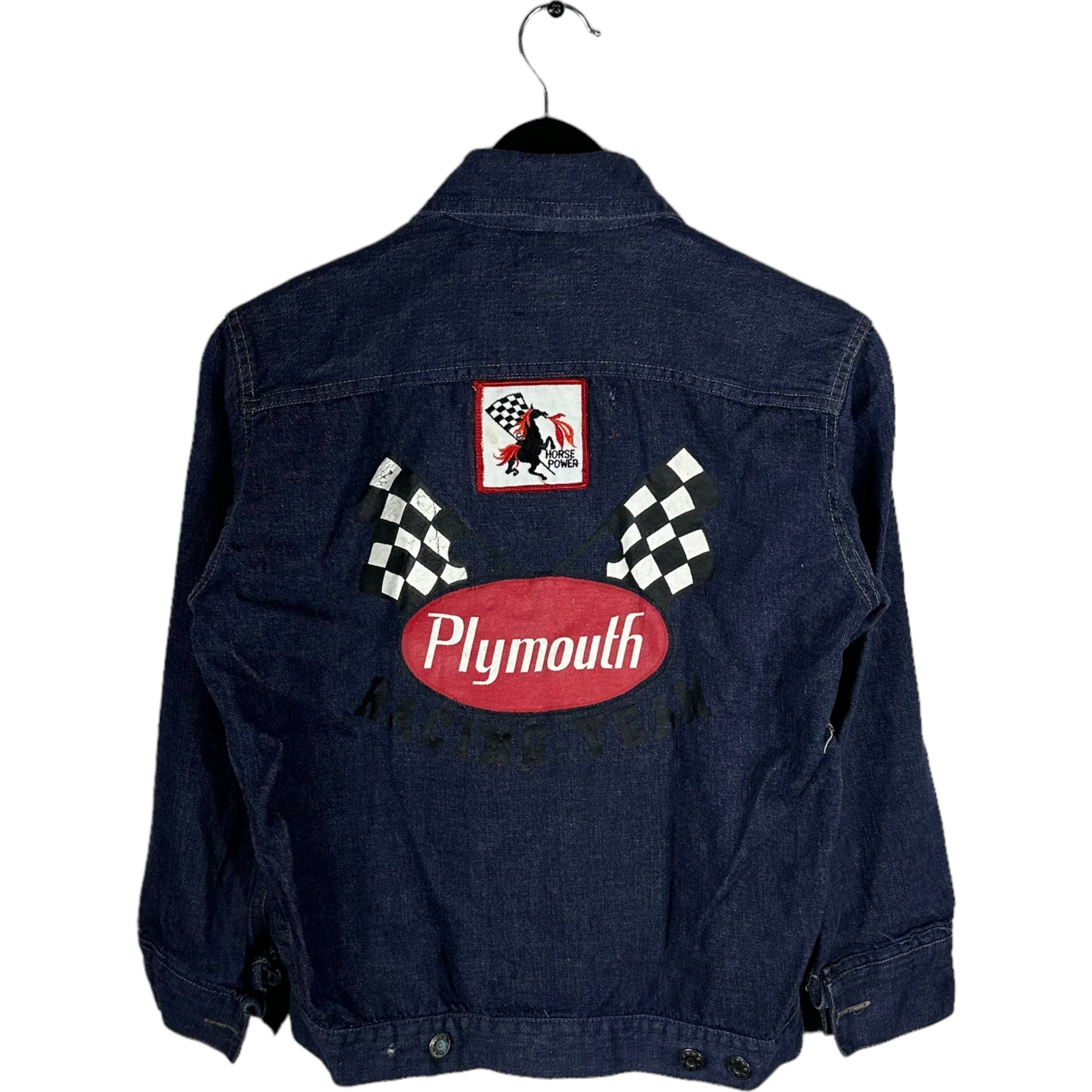 Vintage Plymouth Racing Team Horse Power Denim Jacket