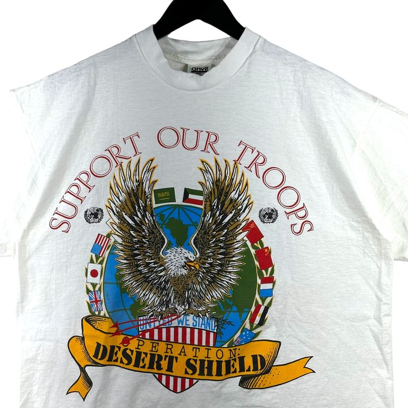 Vintage Desert Shield "Support Our Troops" Military Tee 90s