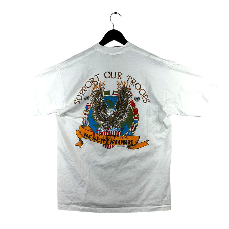 Vintage Desert Shield "Support Our Troops" Military Tee 90s