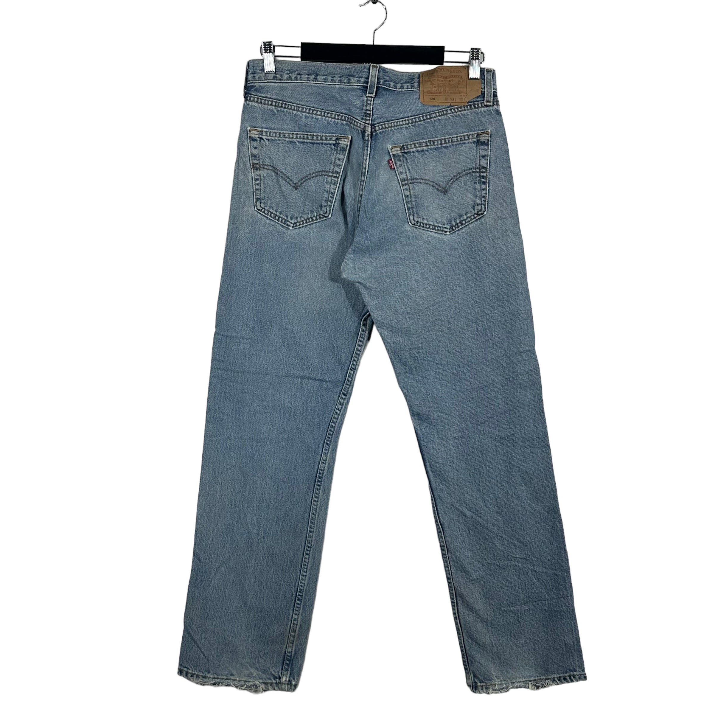 Vintage Levi's 501 Light Wash Straight Leg Distressed Denim Jeans