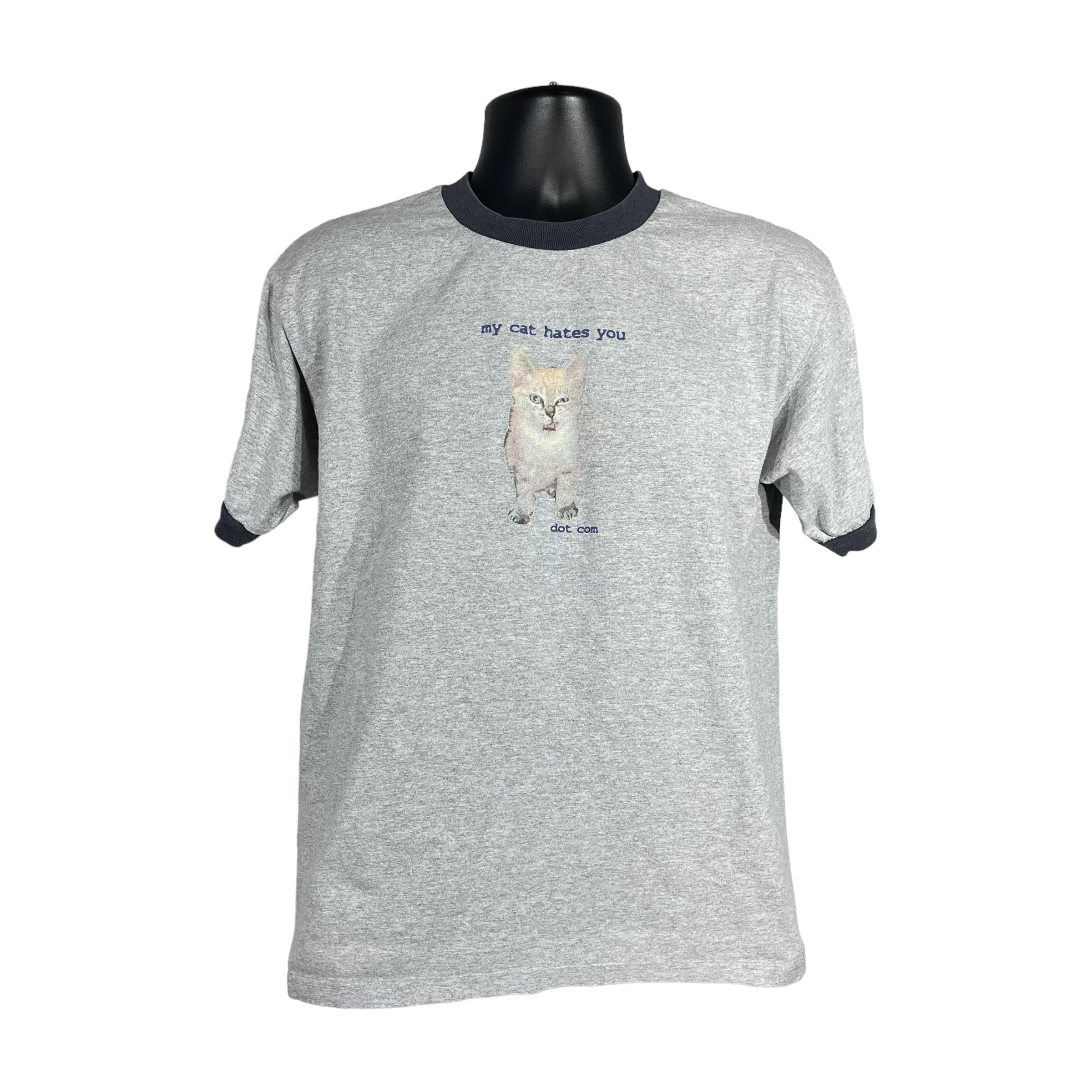 Vintage "My Cat Hates You" Funny Parody Ringer tee