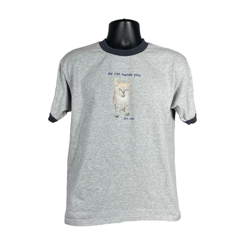 Vintage "My Cat Hates You" Funny Parody Ringer tee