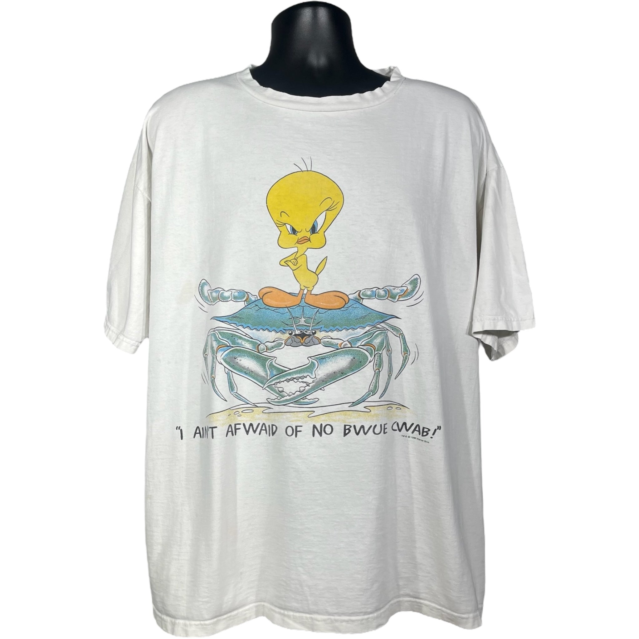 Vintage Looney Tunes Tweety Bird "Bwue Cwab" Tee