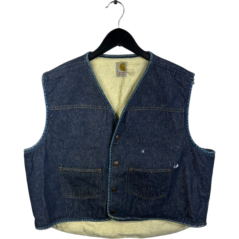 Vintage Carhartt Sherpa Lined Denim Vest