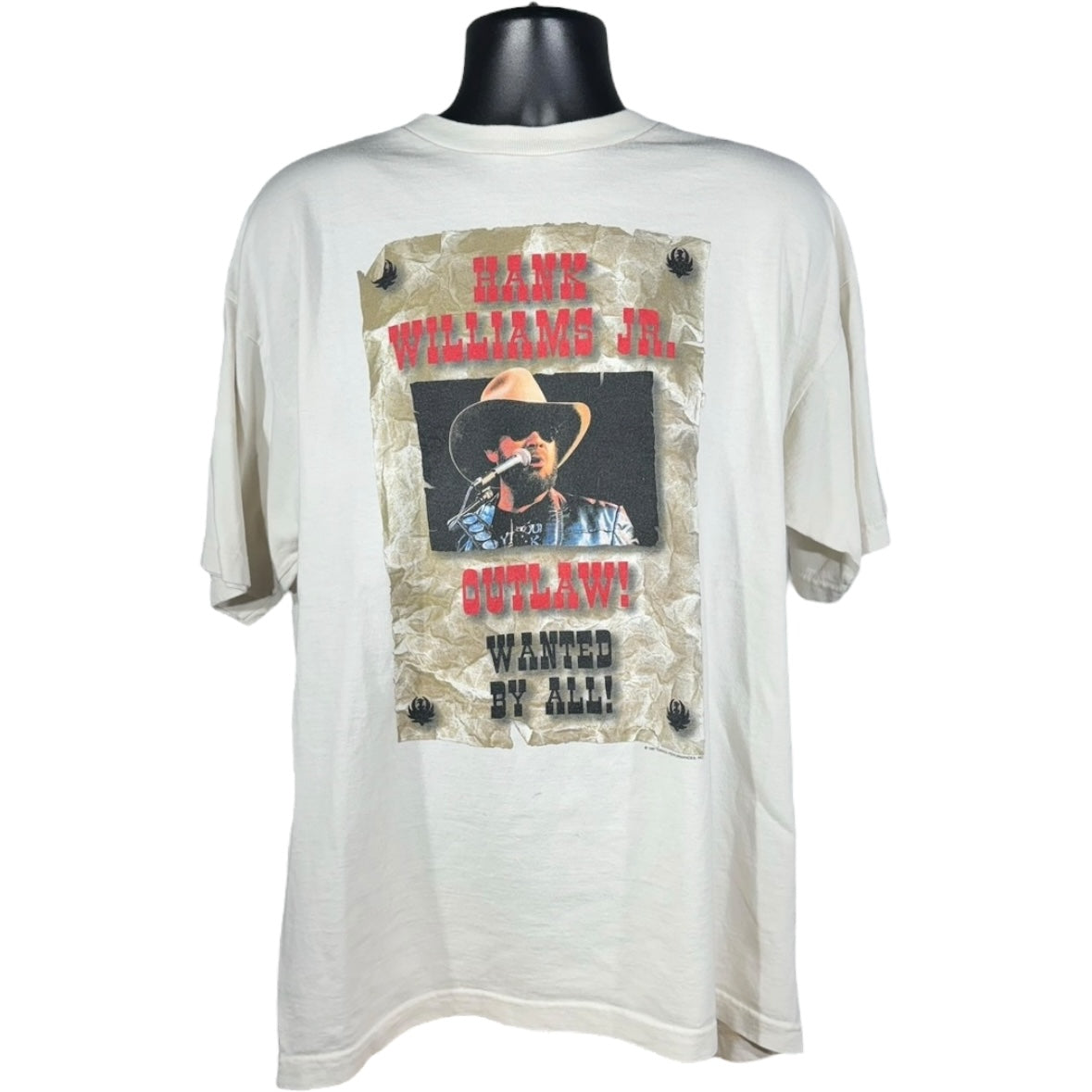 Vintage Hank Williams Jr. "Outlaw! Wanted By All" Tee 1997