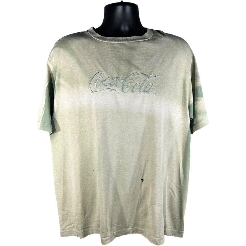 Vintage Coca-Cola Embroidered Discolored Distressed Tee