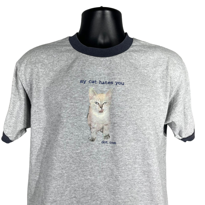 Vintage "My Cat Hates You" Funny Parody Ringer tee