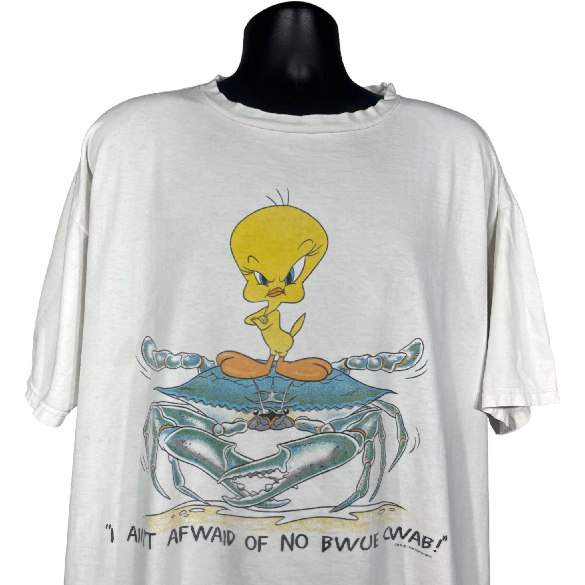 Vintage Looney Tunes Tweety Bird "Bwue Cwab" Tee