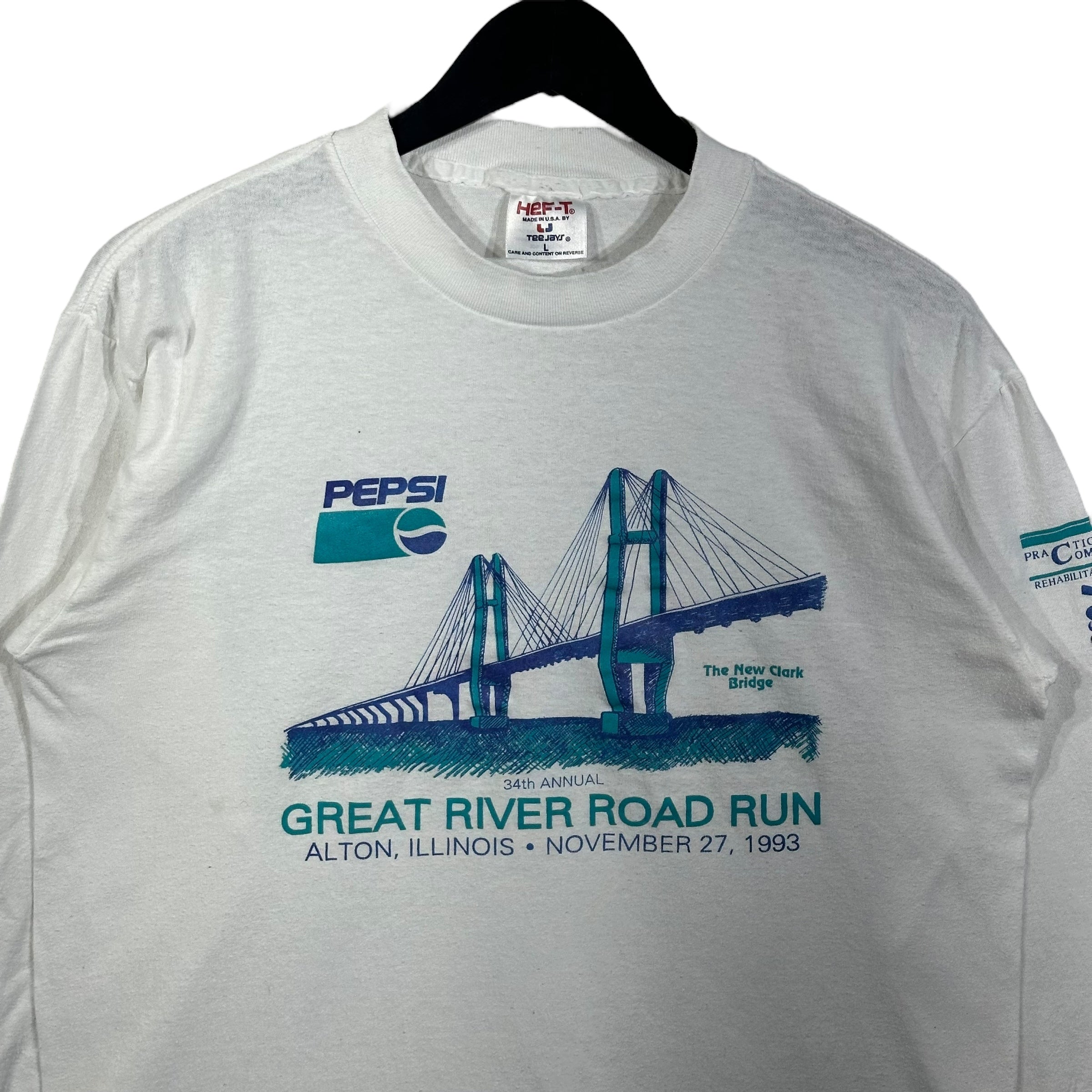 Vintage Great River Road Run Pepsi Long Sleeve 1993