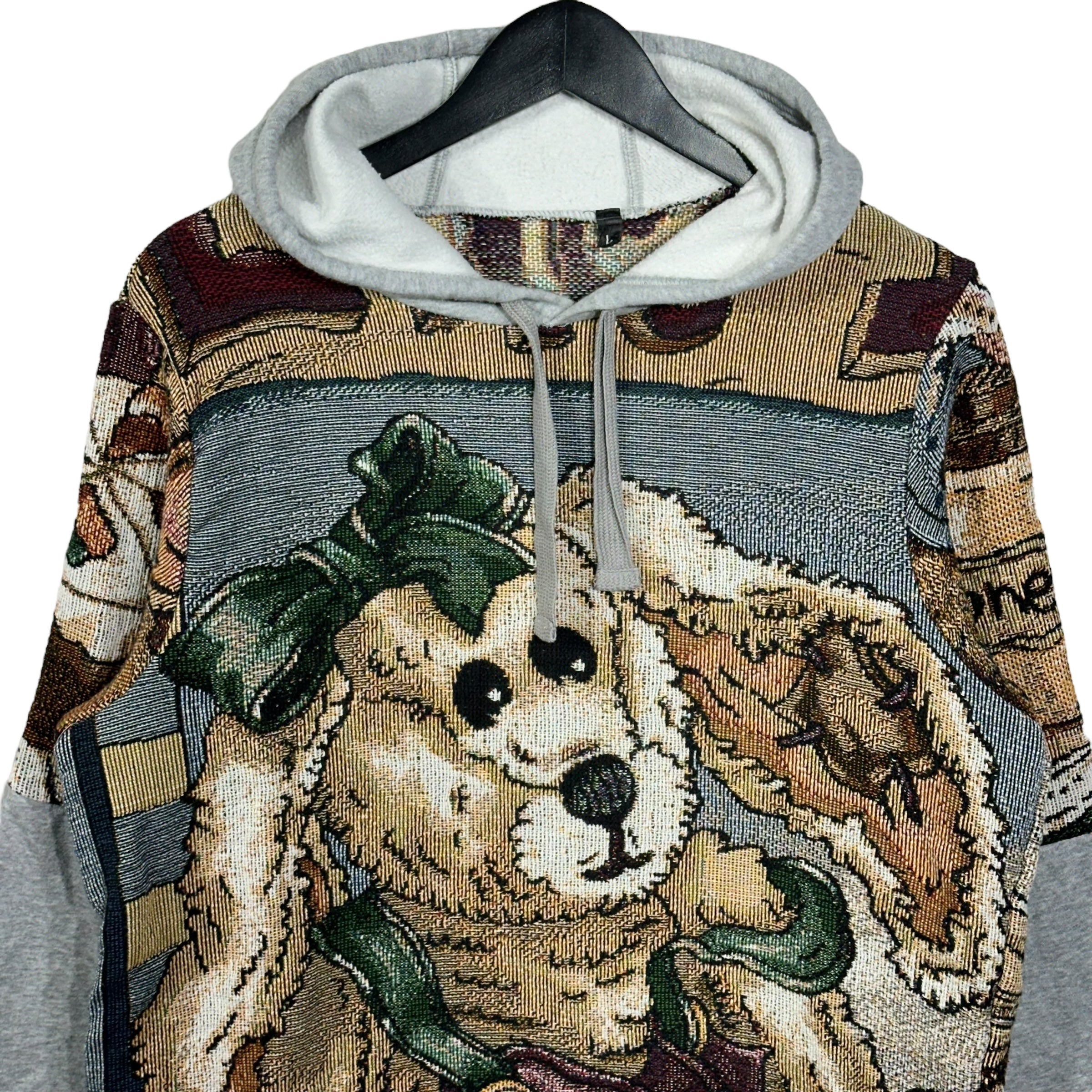 Vintage Dog & Bear Tapestry Cut & Sew Hoodie