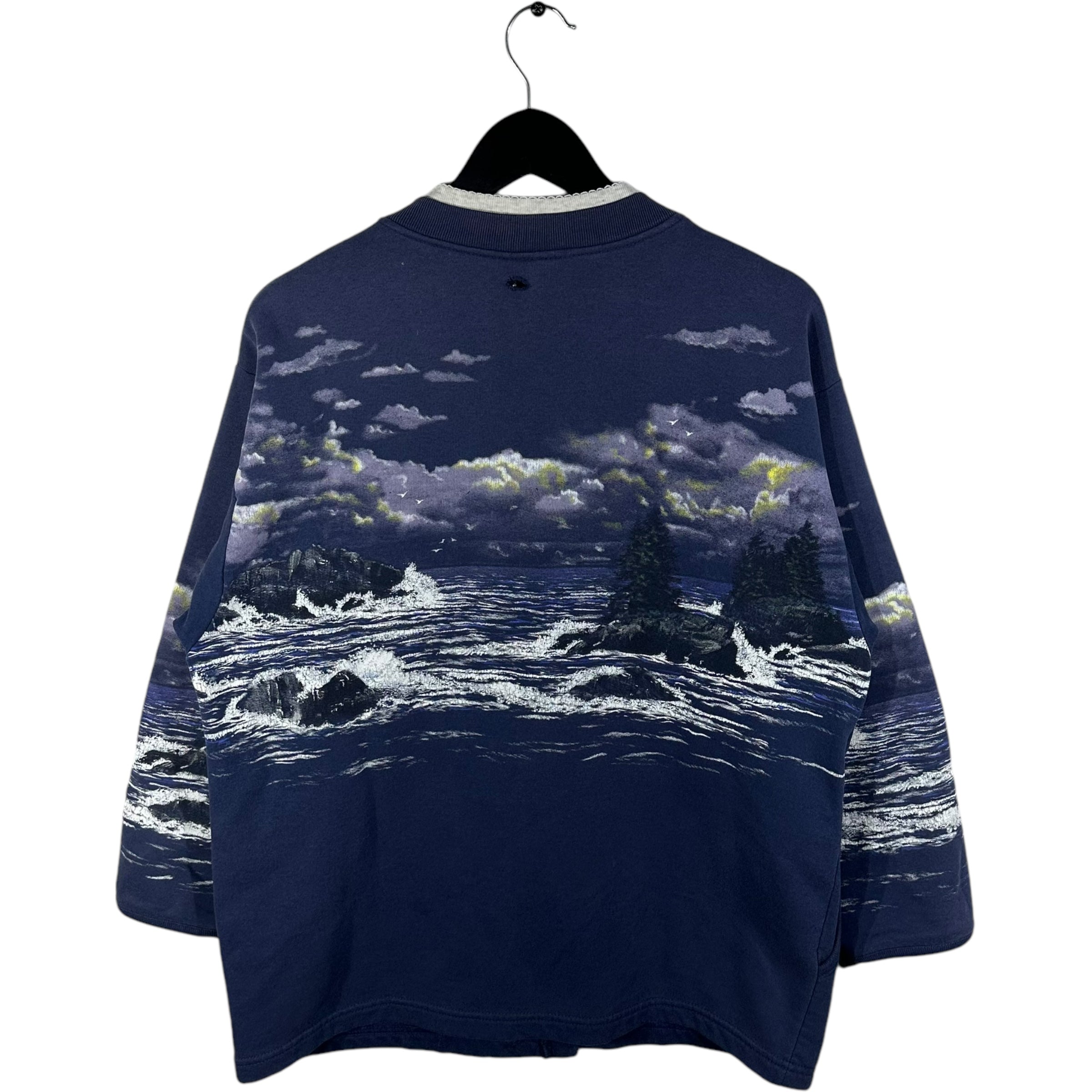 Vintage Artisans Lighthouse AOP Button Pocket Crewneck