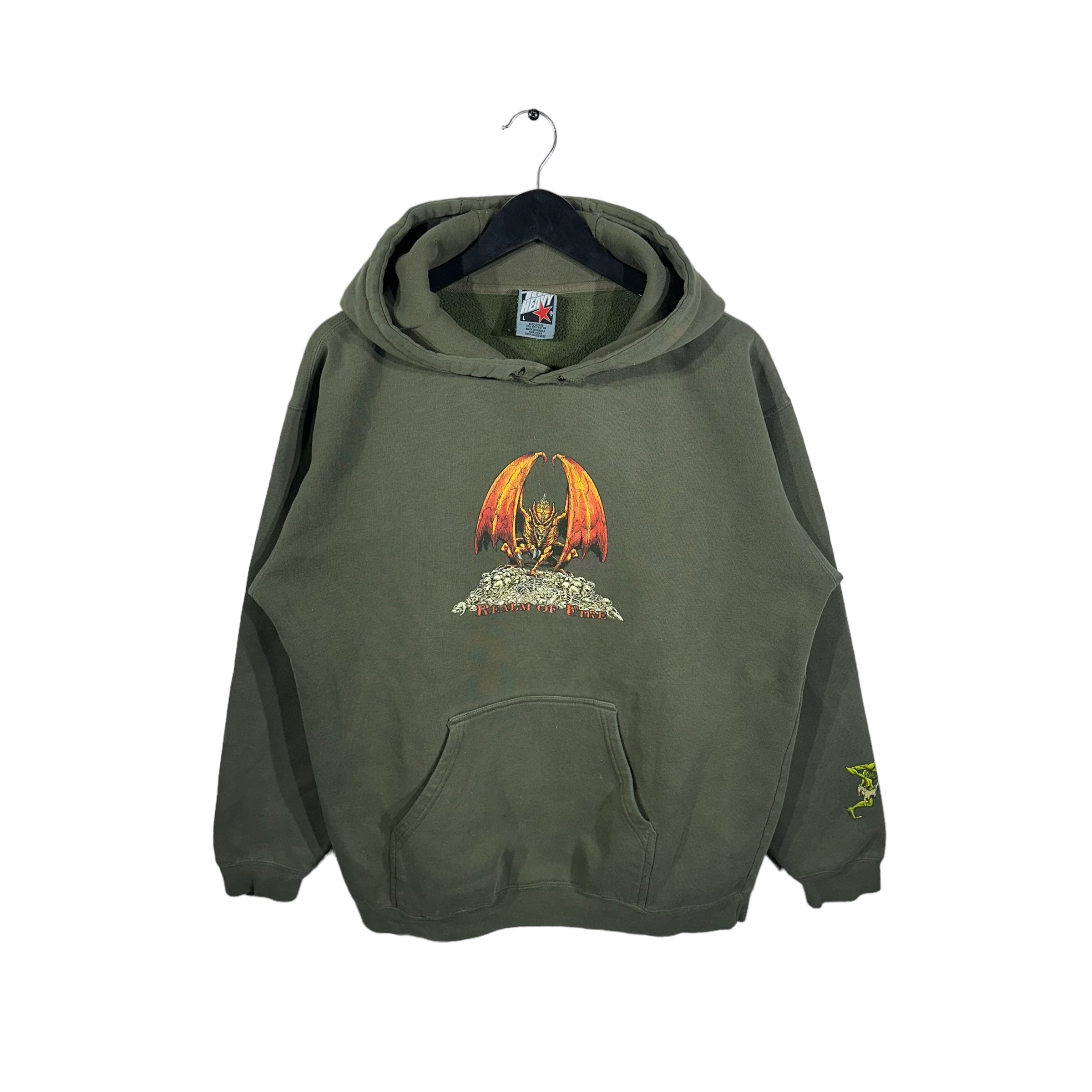 Vintage Realm Of Fire Top Heavy Skate Hoodie