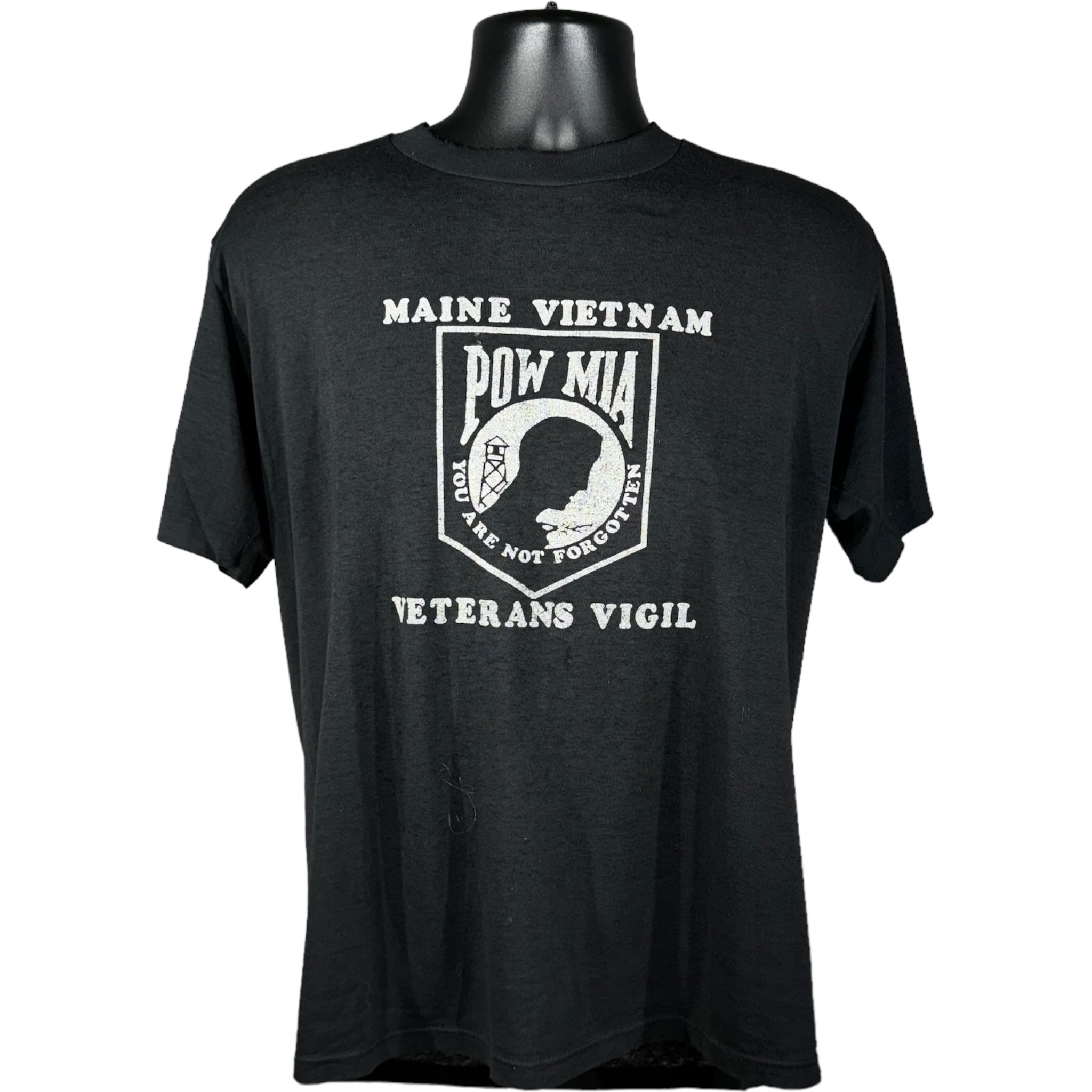 Vintage POW Maine Vietnam Veterans Vigil Tee 80s