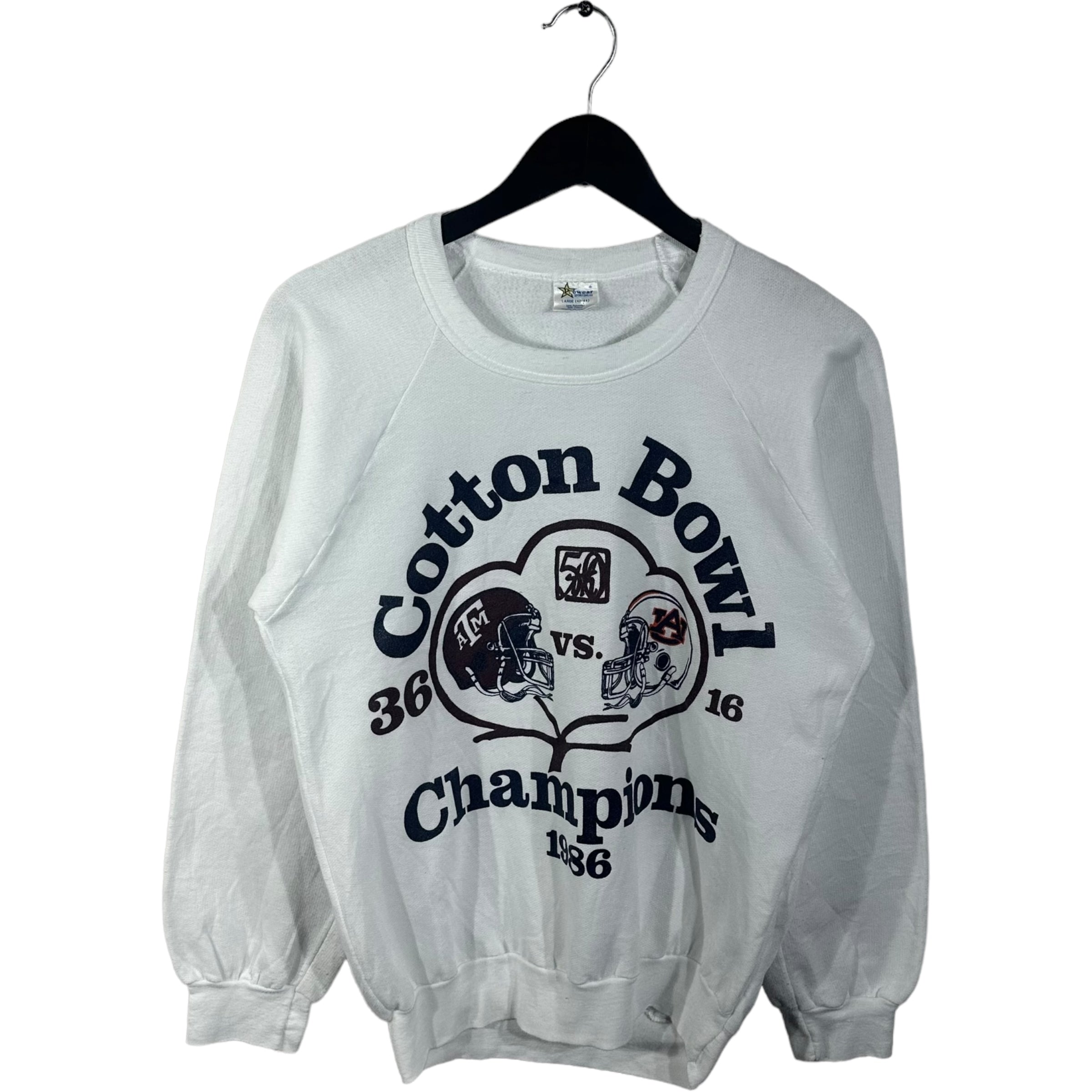 Vintage Texas A&M vs. Auburn University Cotton Bowl Crewneck 1986