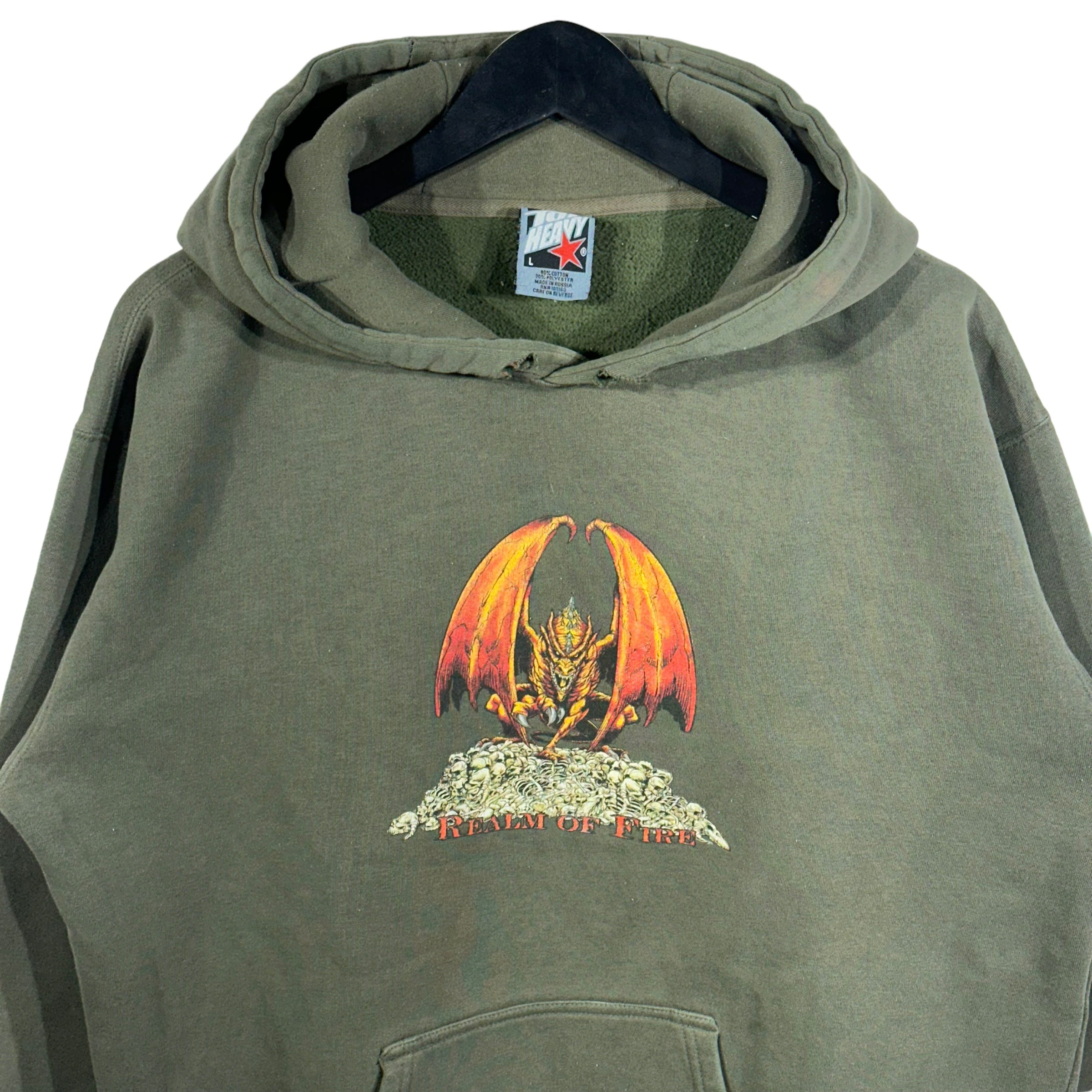 Vintage Realm Of Fire Top Heavy Skate Hoodie