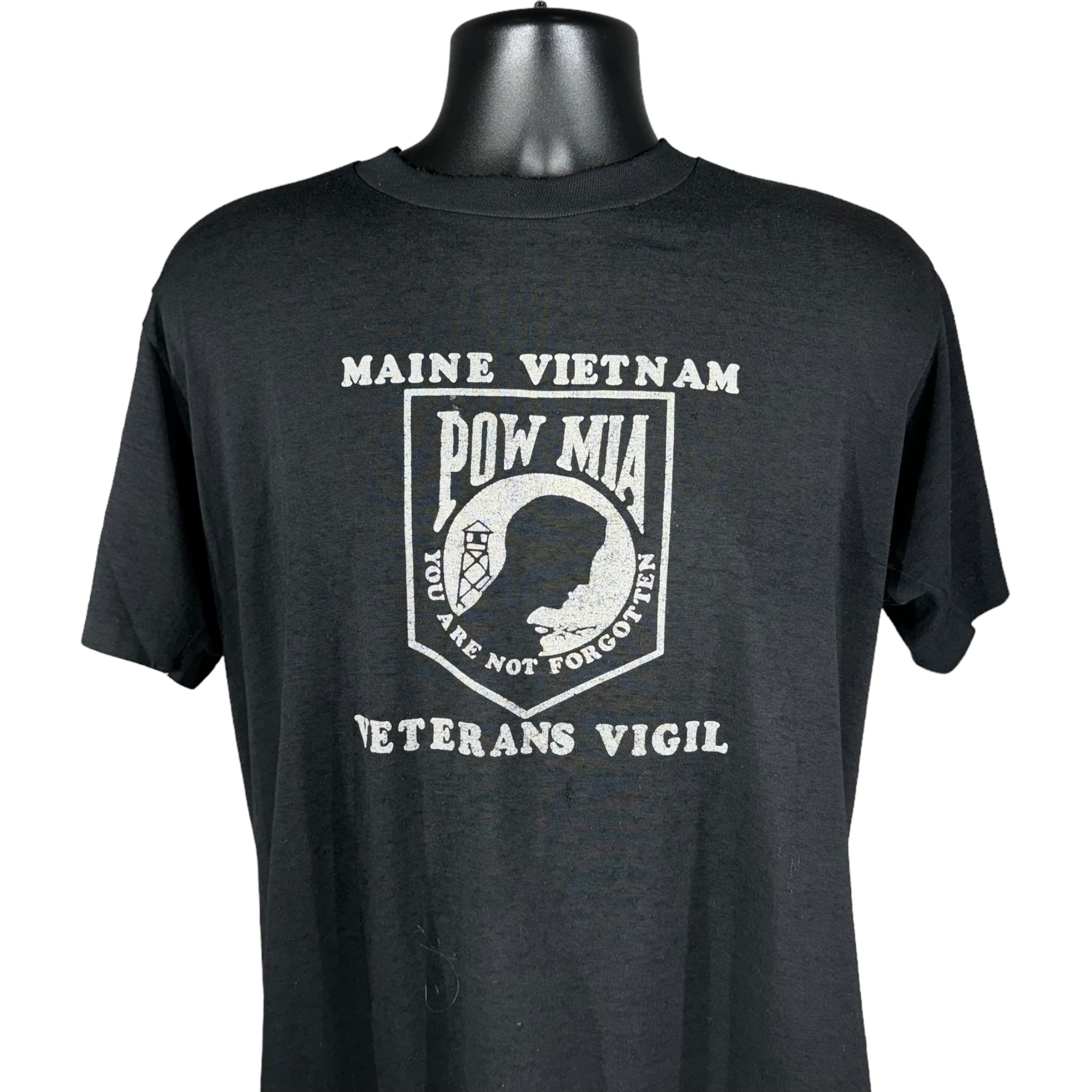 Vintage POW Maine Vietnam Veterans Vigil Tee 80s