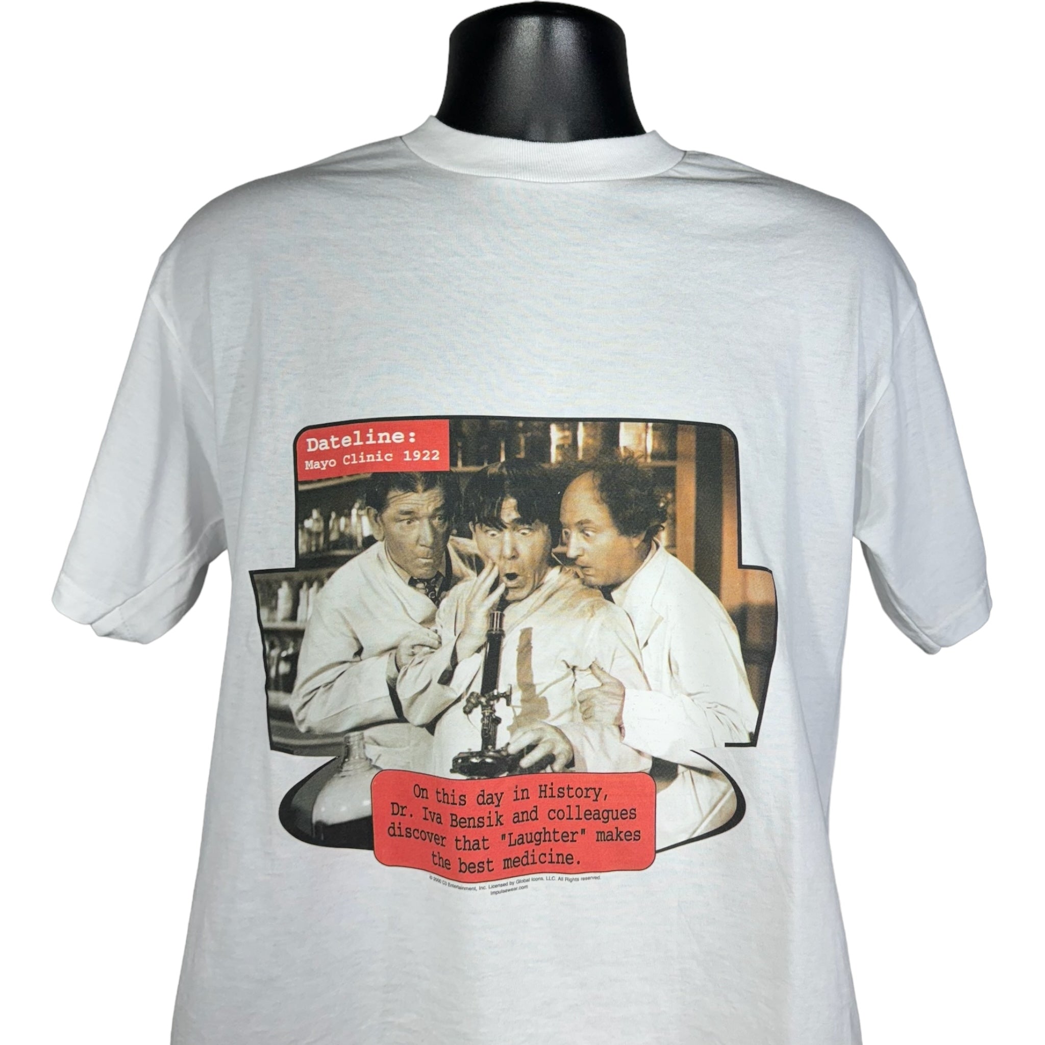 Vintage The Three Stooges "On This Day In History" Tee 00s