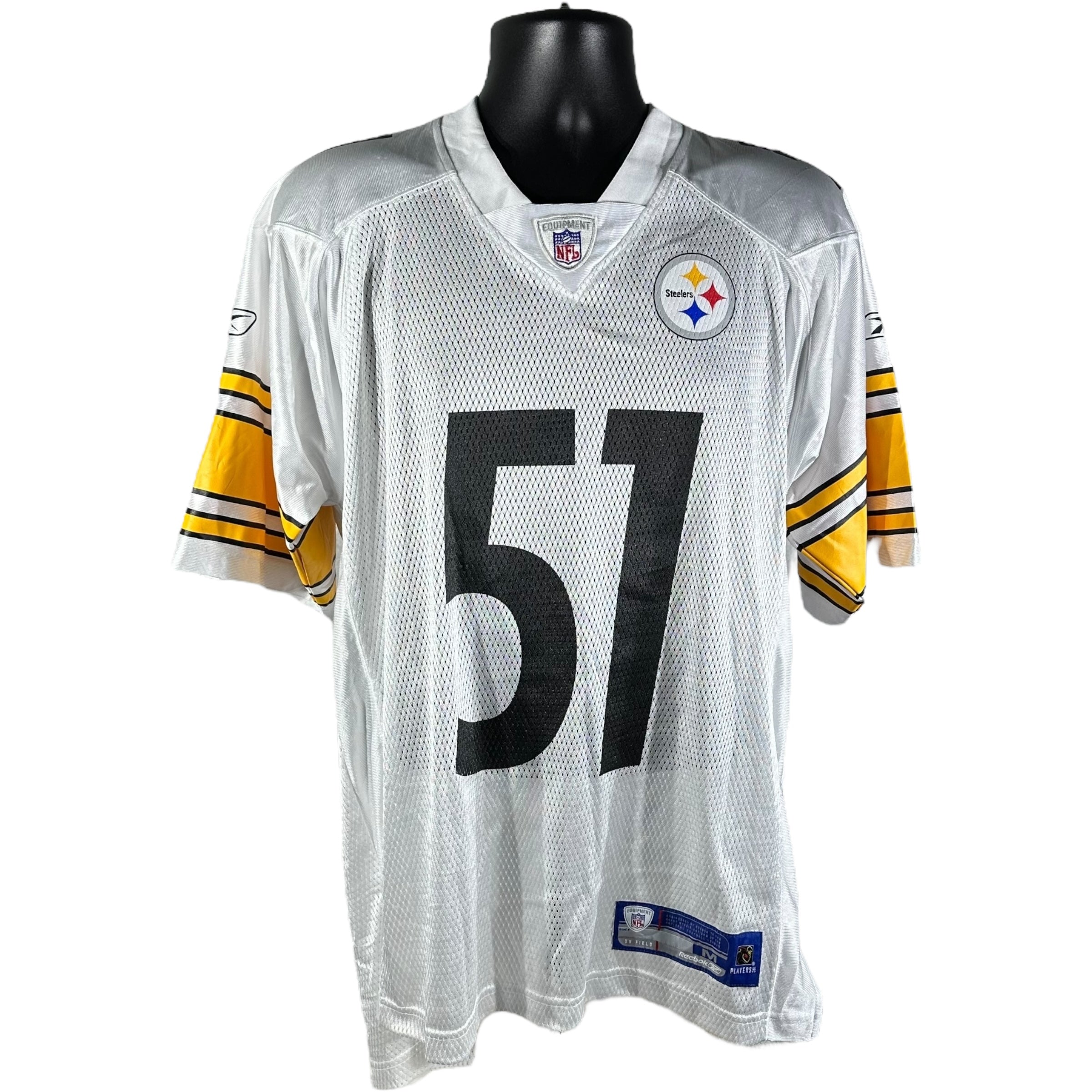 Pittsburgh Steelers Super Bowl XLIII outlet #51 FARRIOR White Jersey Mens Size 48