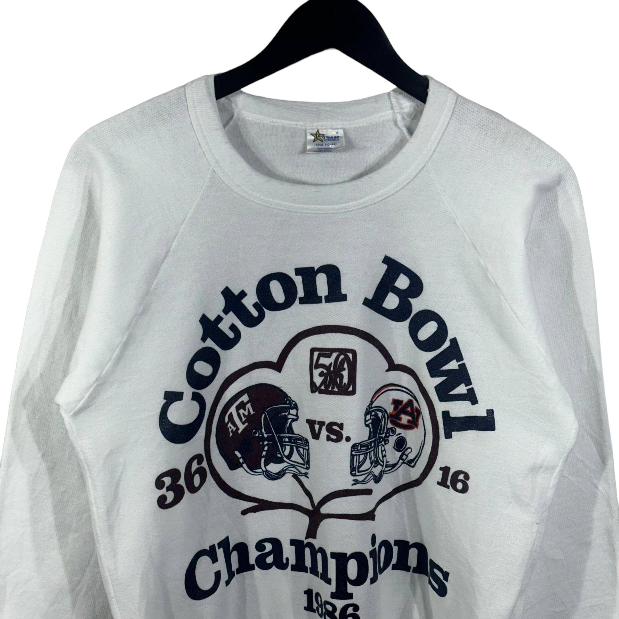 Vintage Texas A&M vs. Auburn University Cotton Bowl Crewneck 1986