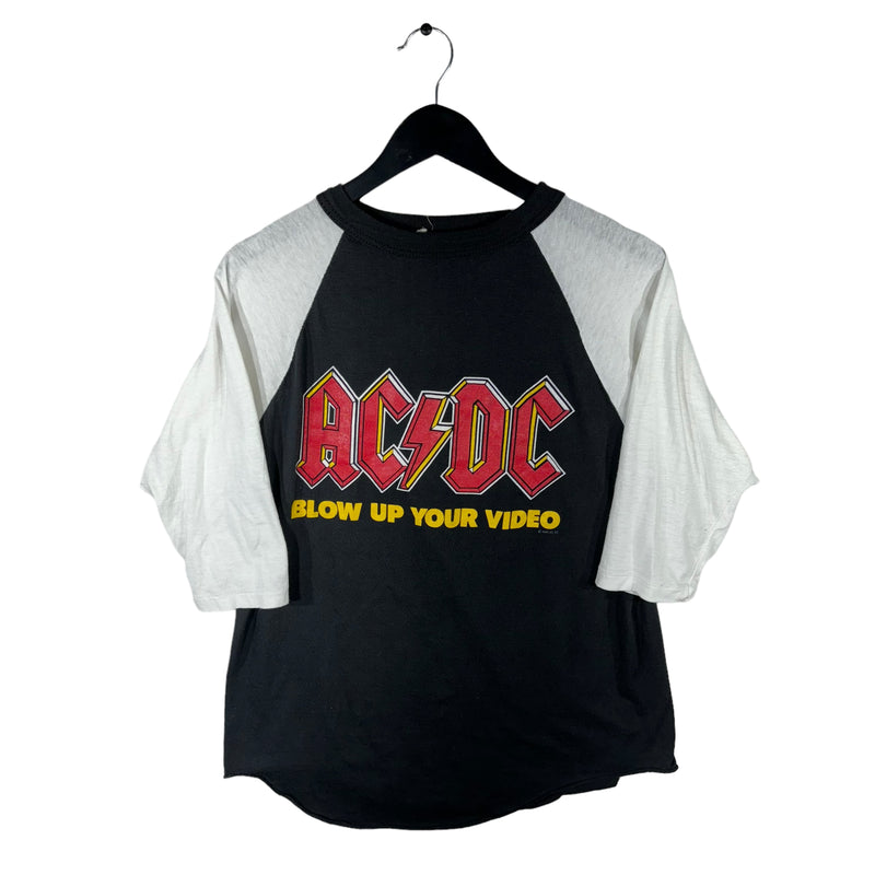 Vintage AC/DC "Blow Up Your Video" World Tour Raglan 3/4 Sleeve Tee 1988