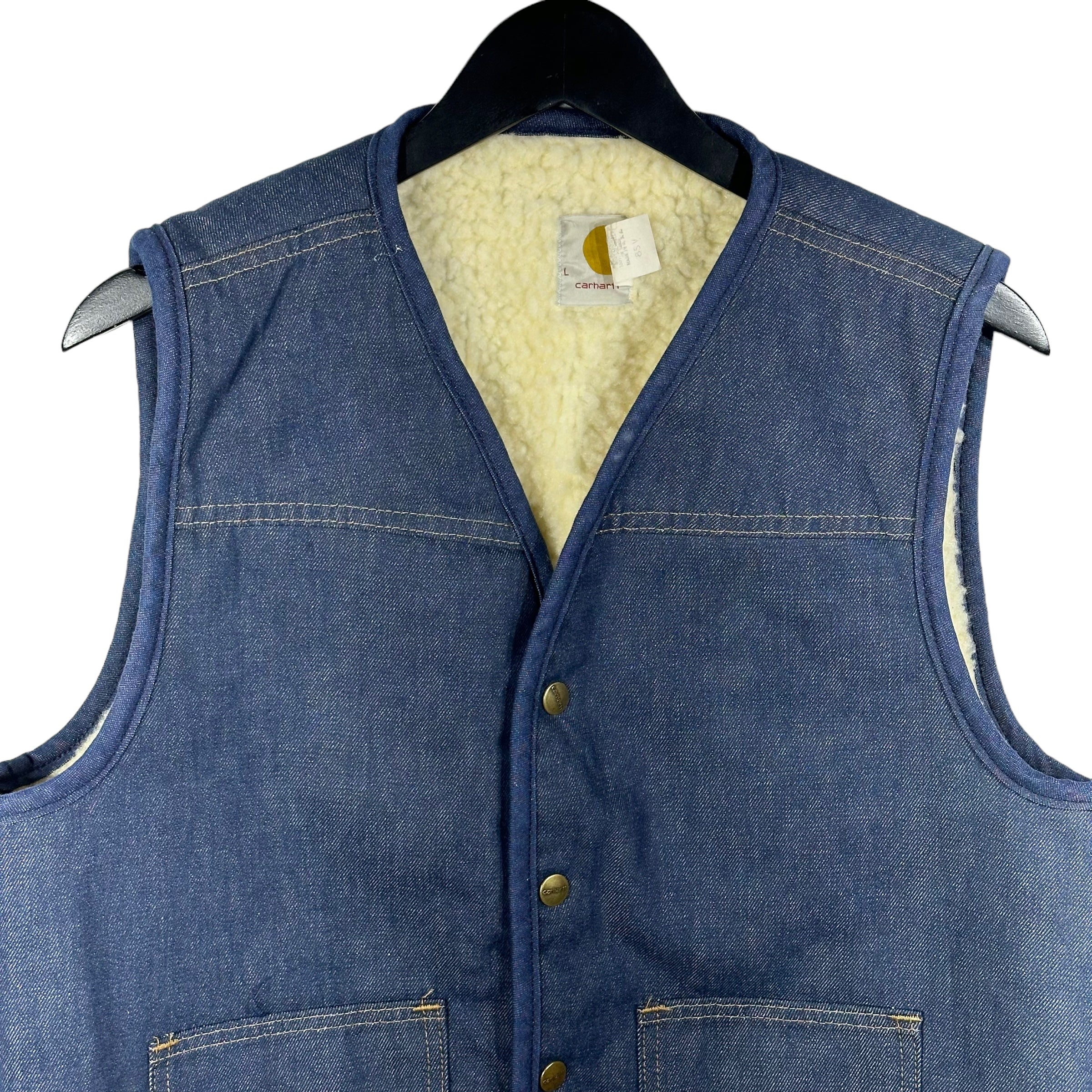 Vintage Carhartt Sherpa Lined Jean Vest