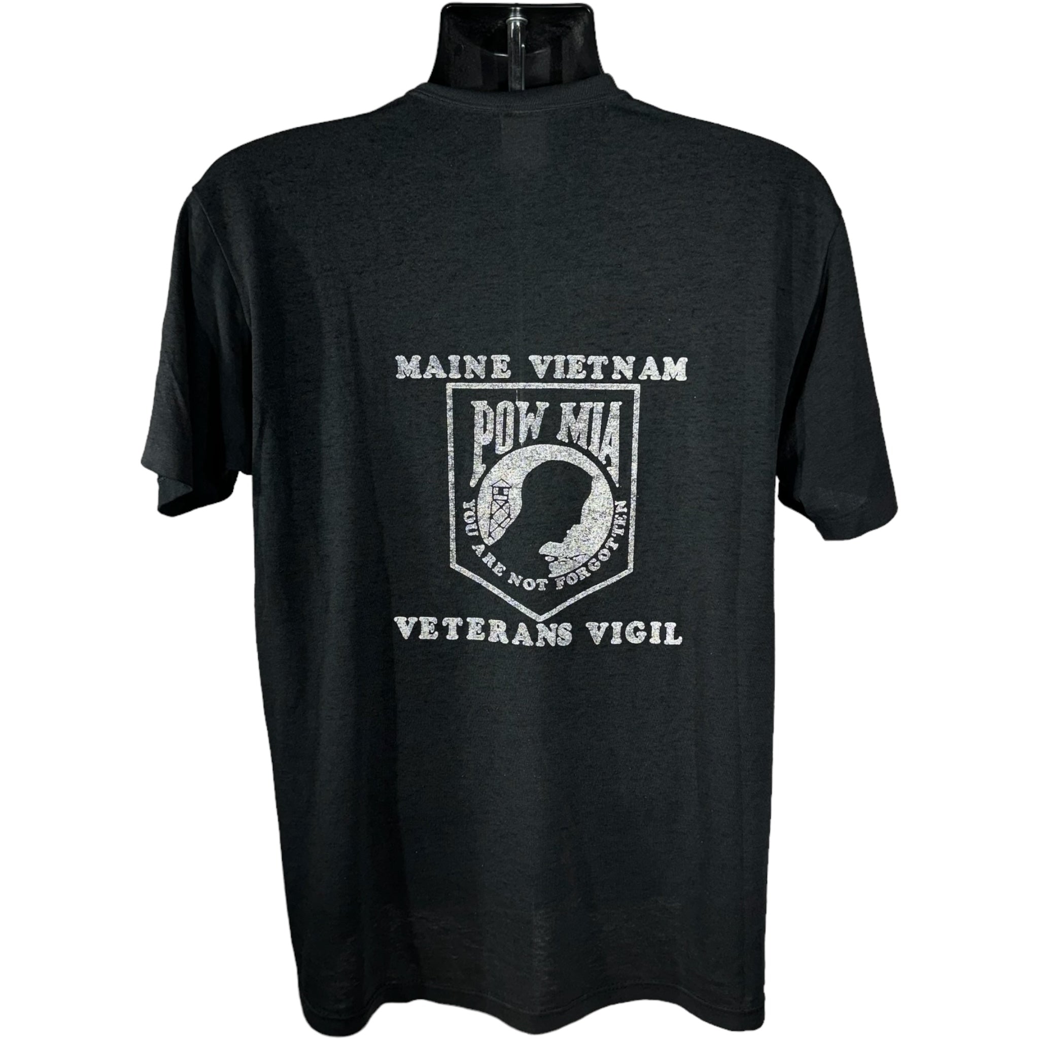 Vintage POW Maine Vietnam Veterans Vigil Tee 80s