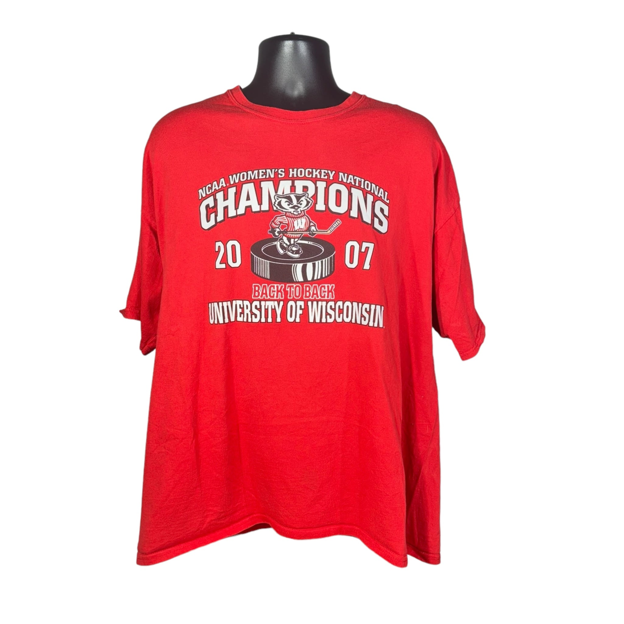 Vintage NCAA University of Wisconsin Women's Hockey Champs Tee 00s