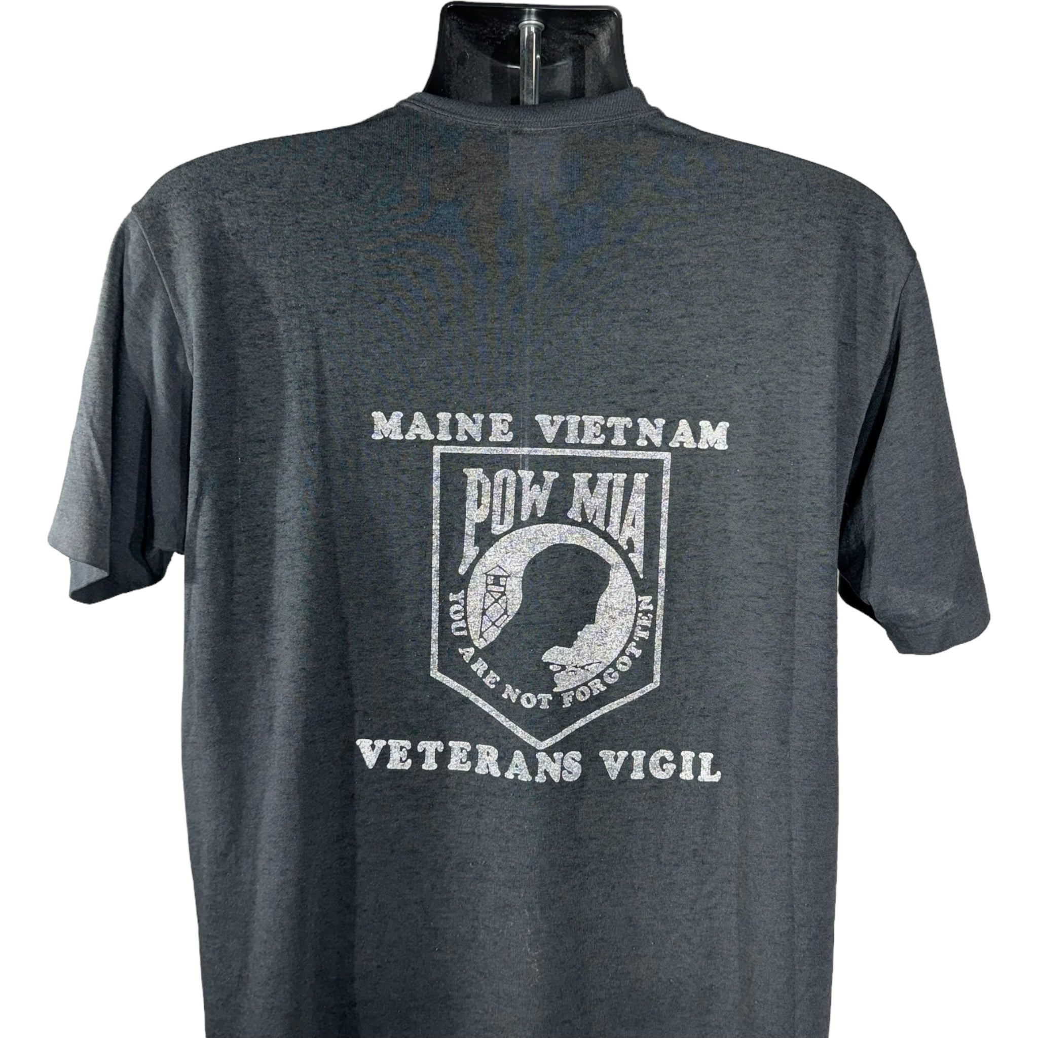 Vintage POW Maine Vietnam Veterans Vigil Tee 80s