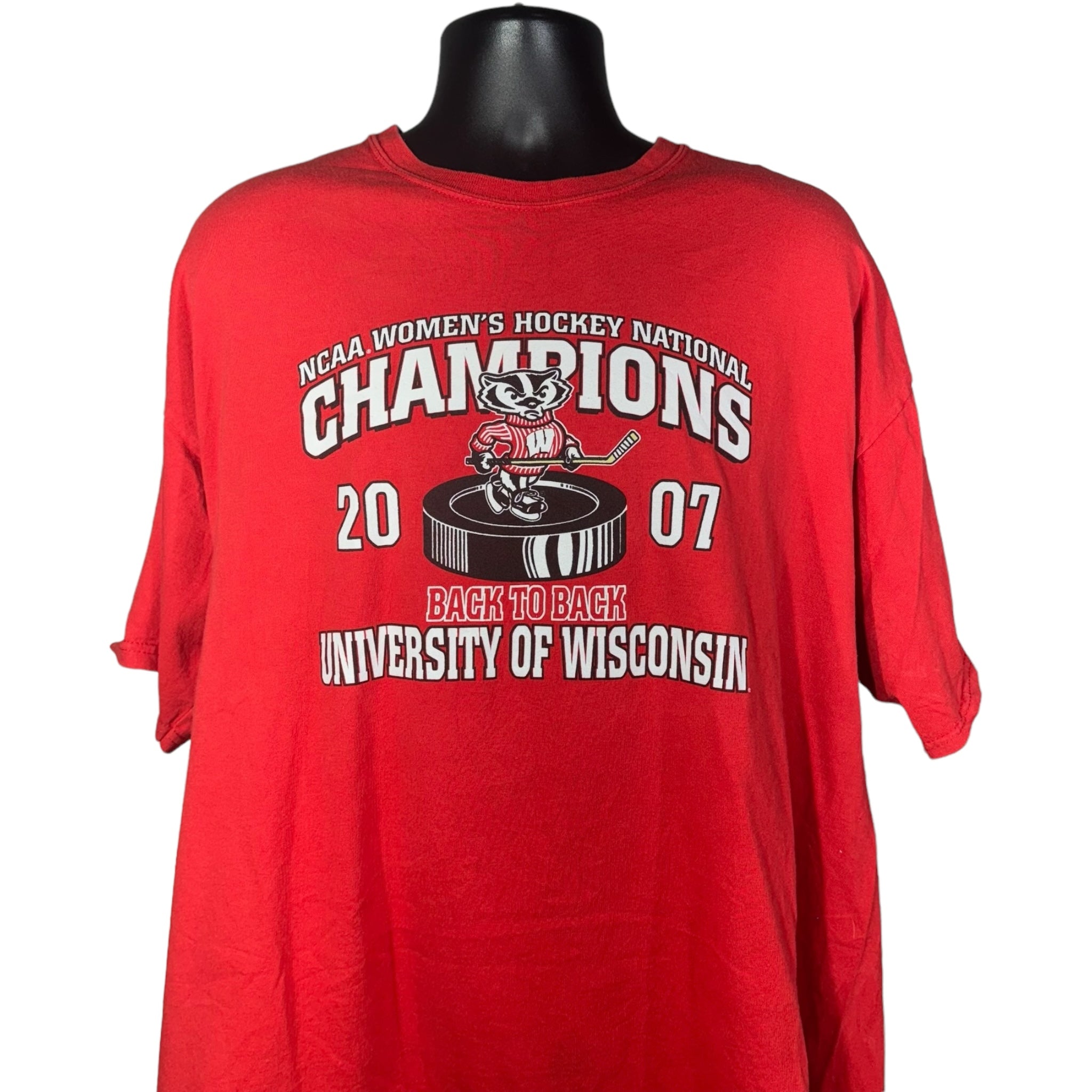 Vintage NCAA University of Wisconsin Women's Hockey Champs Tee 00s