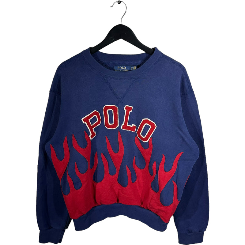 Vintage Cut & Sew Polo Flame Crewneck