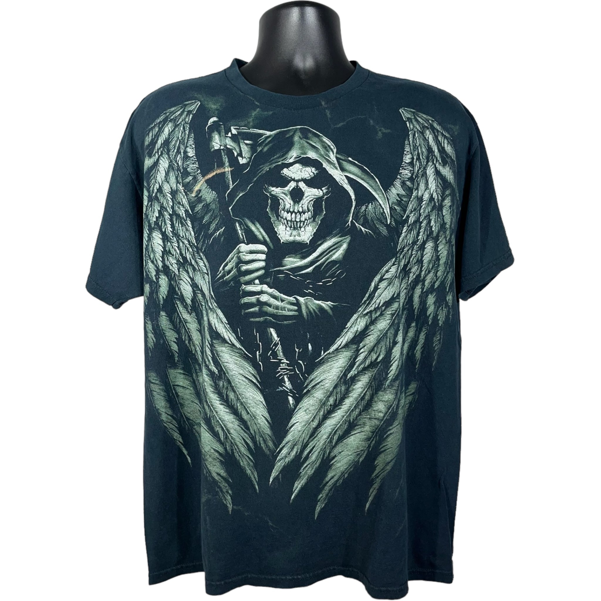 Vintage Angel Grim Reaper Big Print Tee