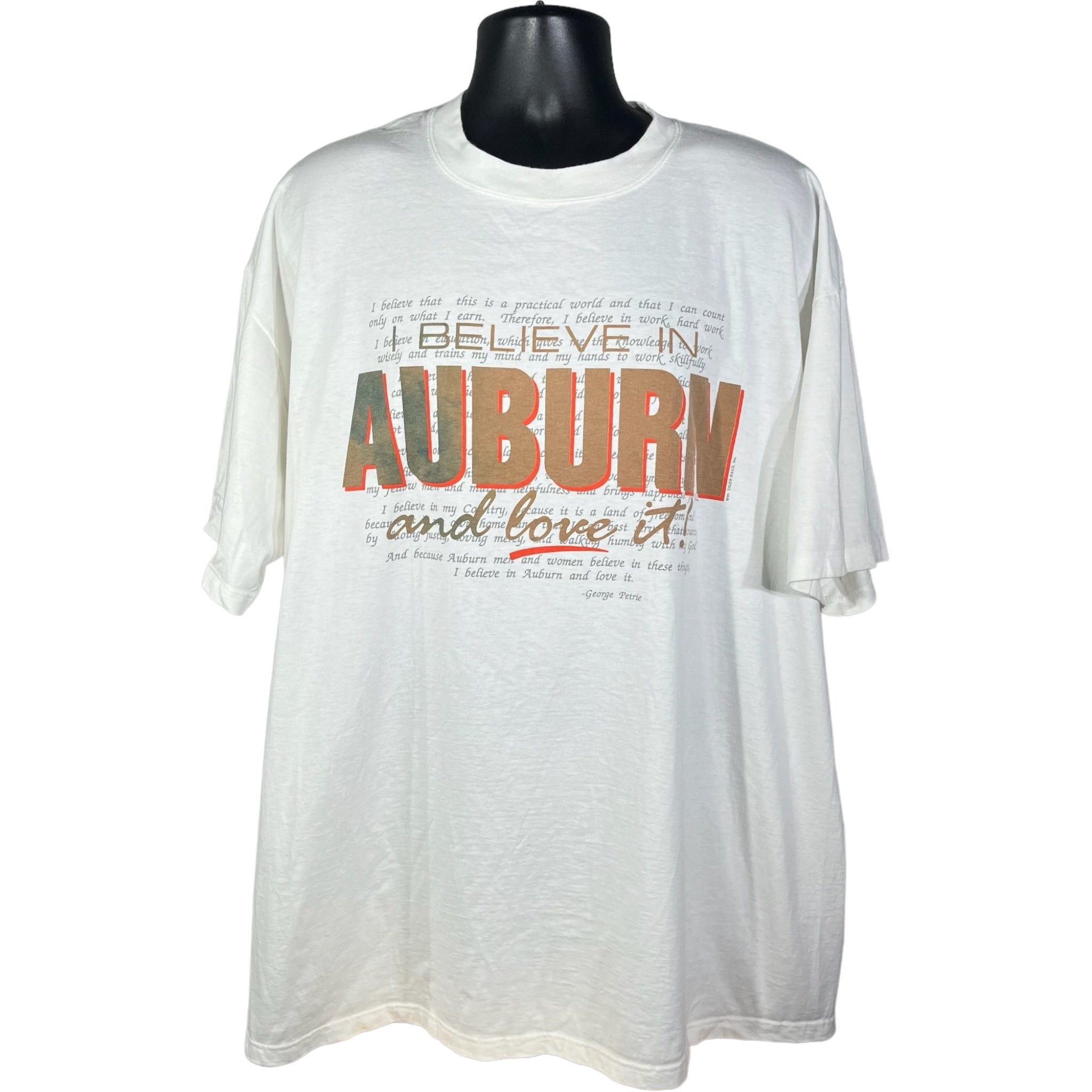 Vintage "I Belive In Auburn And Love It" Souvenir Tee 90s