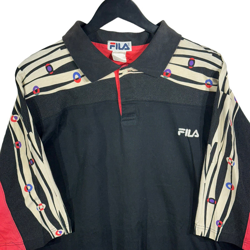 Vintage FILA 1/4 Button Short Sleeve Rugby