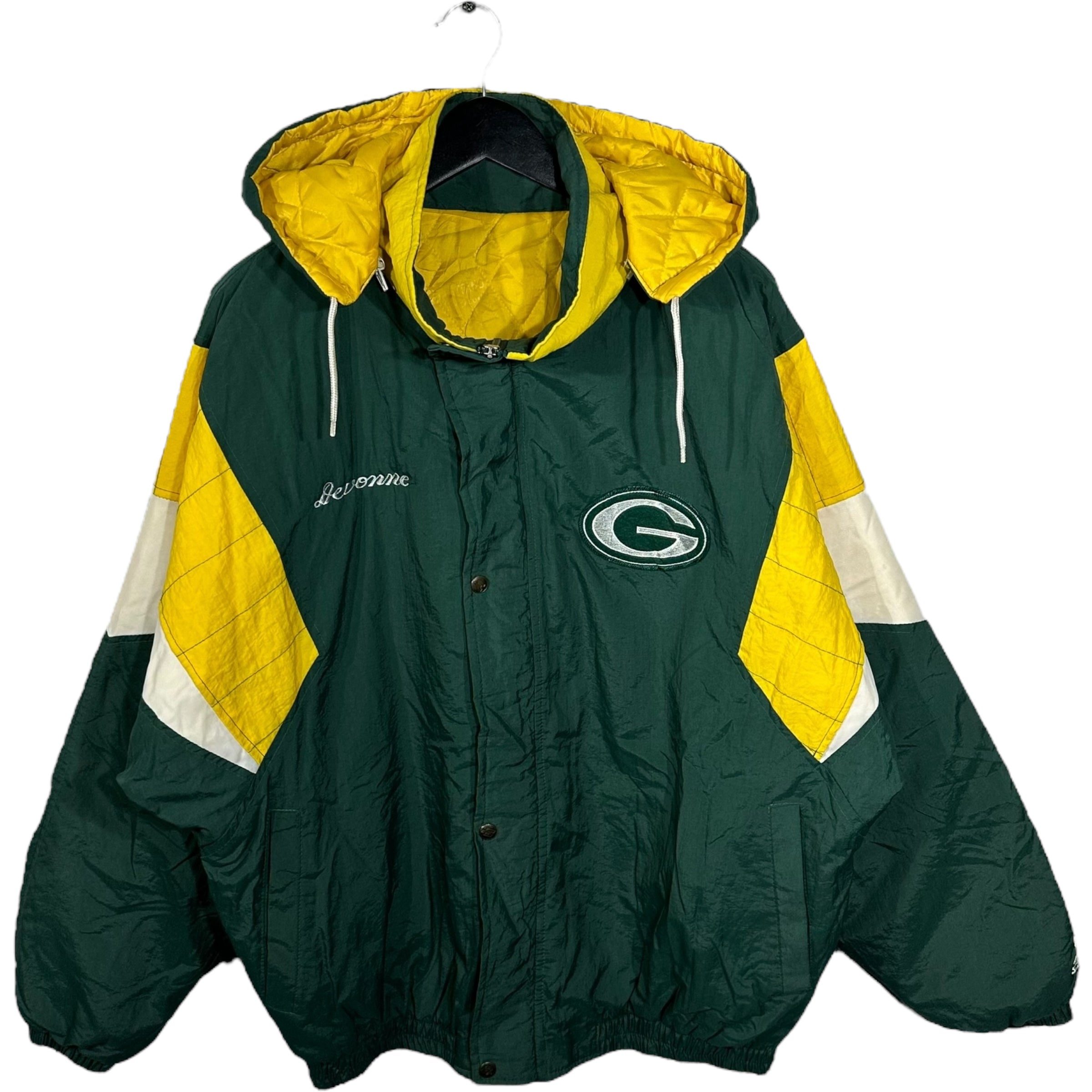 Vintage Green Bay Packers Full Zip Puffer Jacket