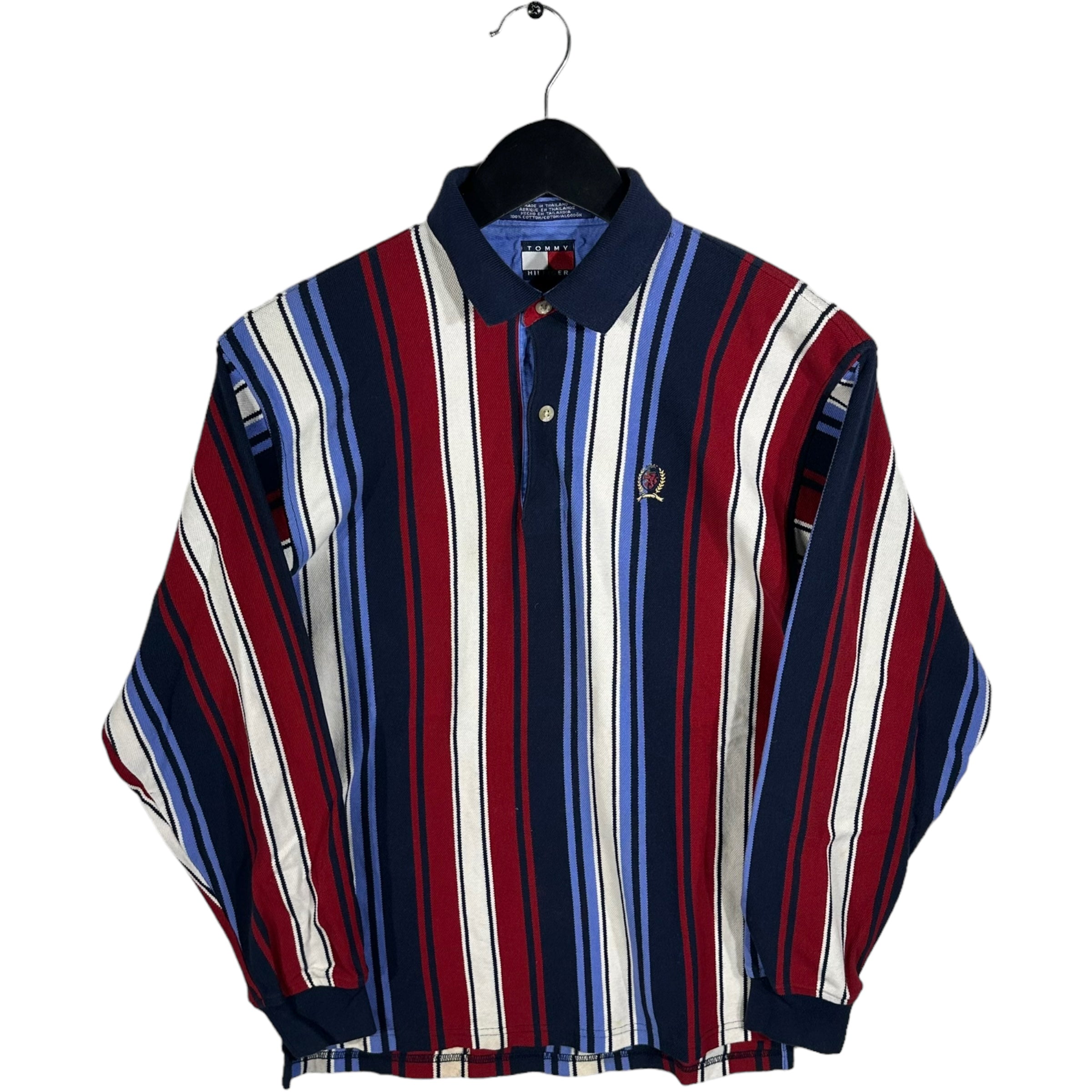 Vintage Tommy Hilfiger Stripe 1/4 Button Youth Polo